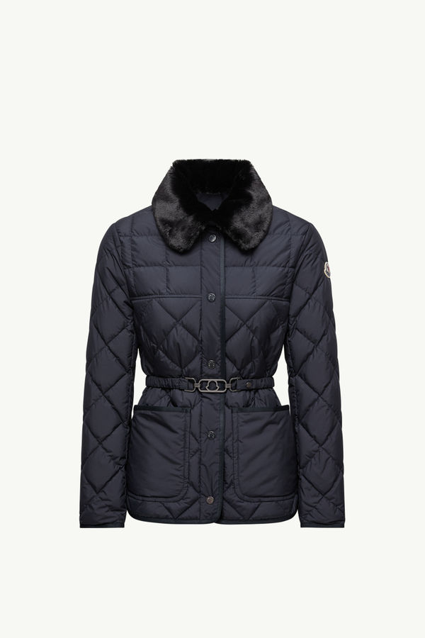Cygne Diamond-Quilted Short Down Jacket Women Navy Blue Moncler 2