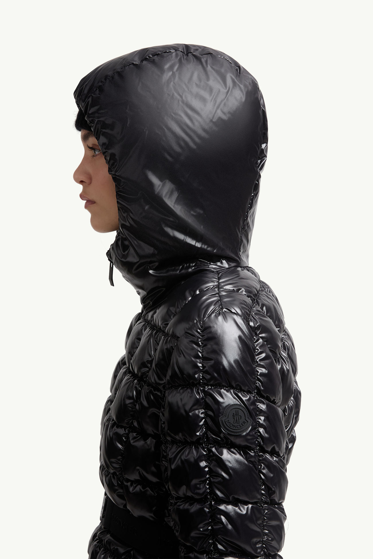 Eynard Hooded Square-Quilted Short Down Jacket Women Black Moncler 1