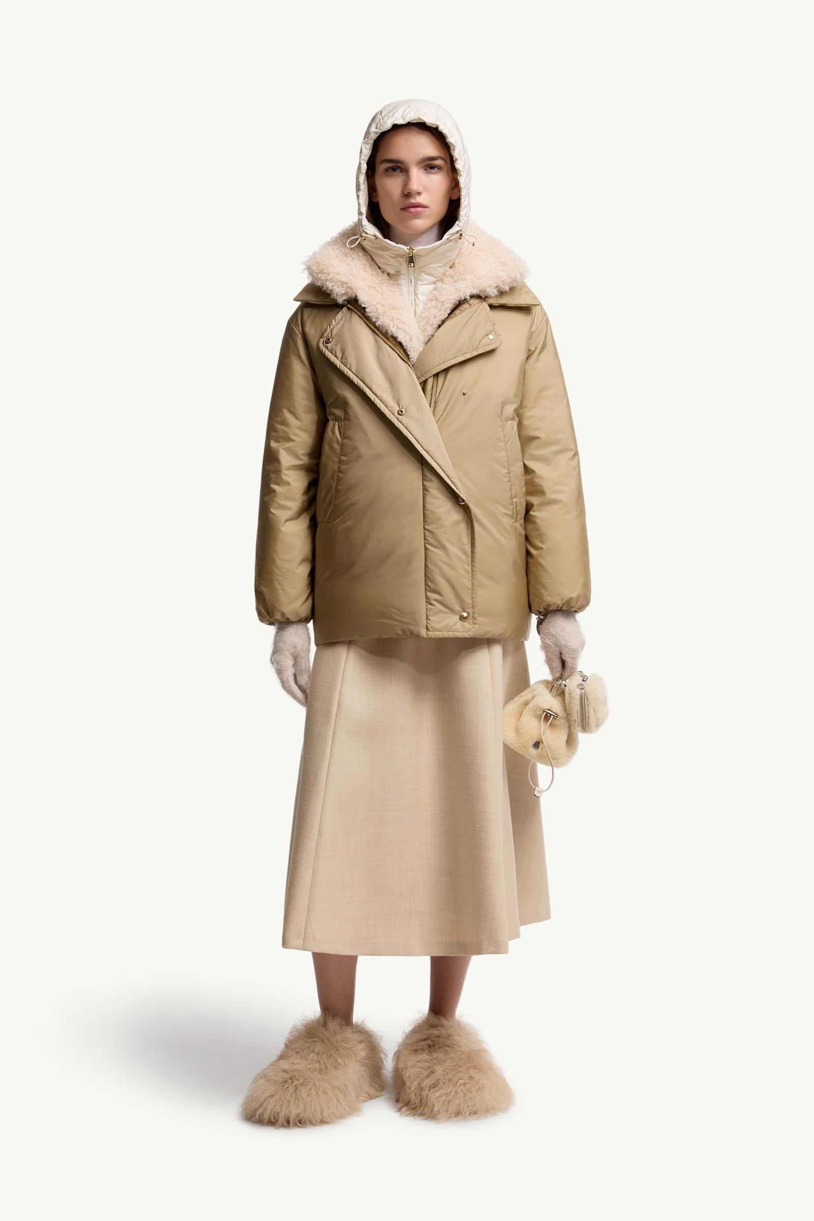 Voue 3-in-1 Short Down Jacket Women Beige Moncler 0