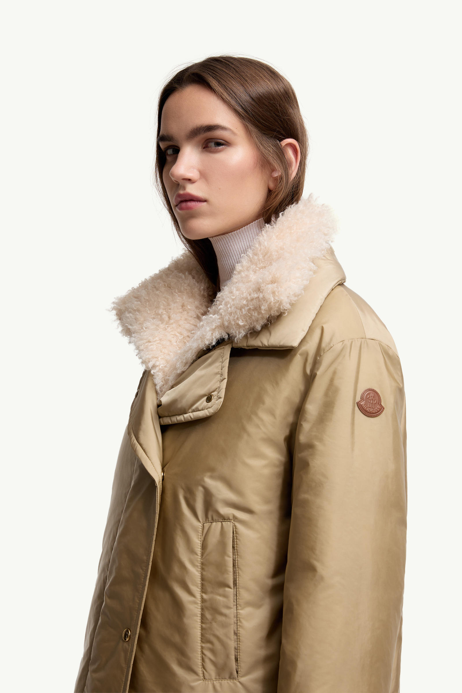 Voue 3-in-1 Short Down Jacket Women Beige Moncler 1