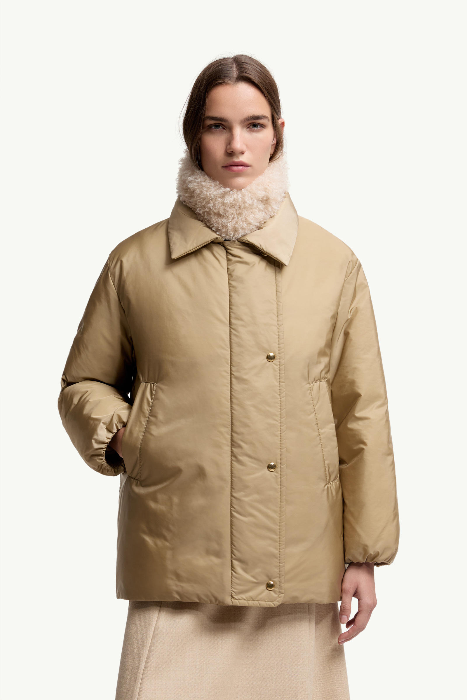 Voue 3-in-1 Short Down Jacket Women Beige Moncler 3