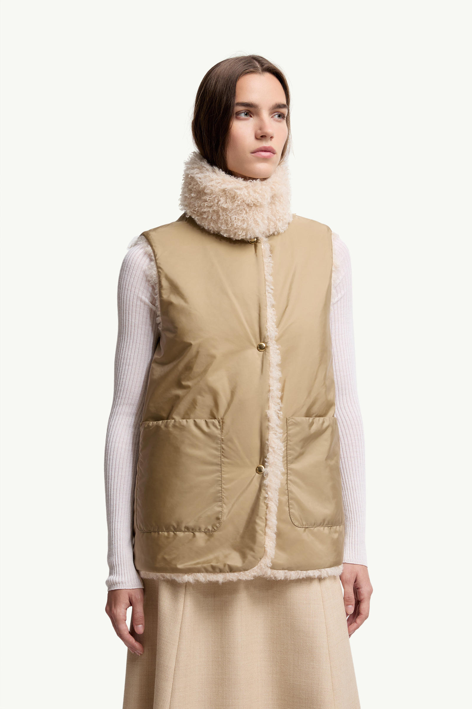 Voue 3-in-1 Short Down Jacket Women Beige Moncler 5