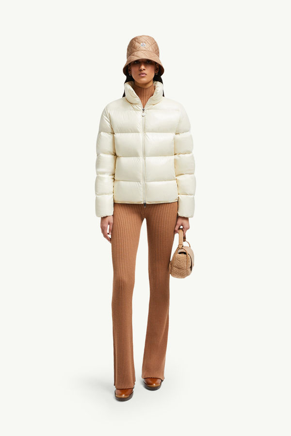 Abbadiaショートダウンジャケット レディース オフホワイト Moncler 0