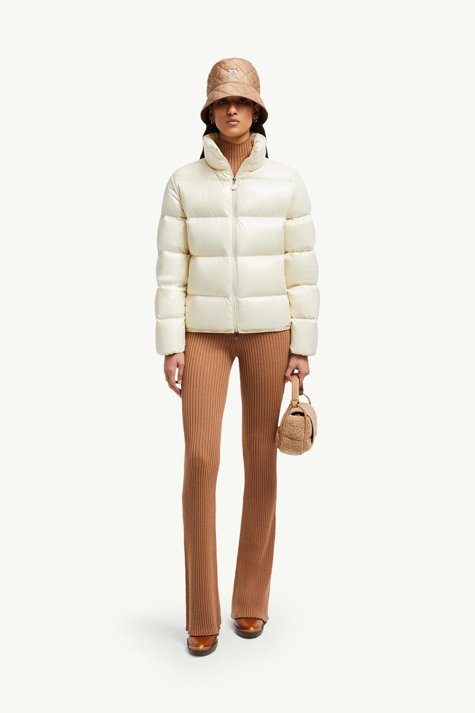 Piumino corto Abbadia Donna Bianco Moncler 0