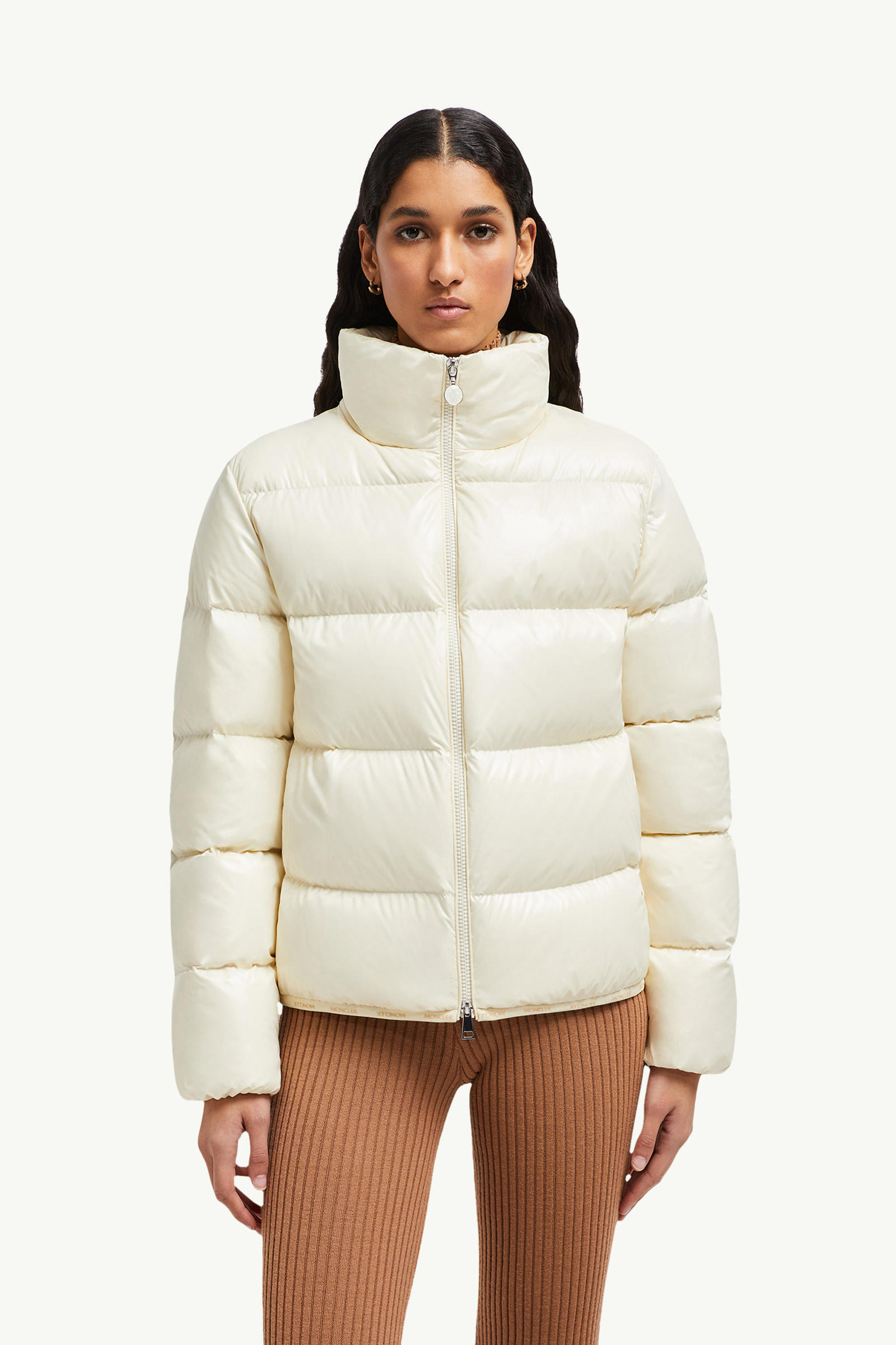 Piumino corto Abbadia Donna Bianco Moncler 3
