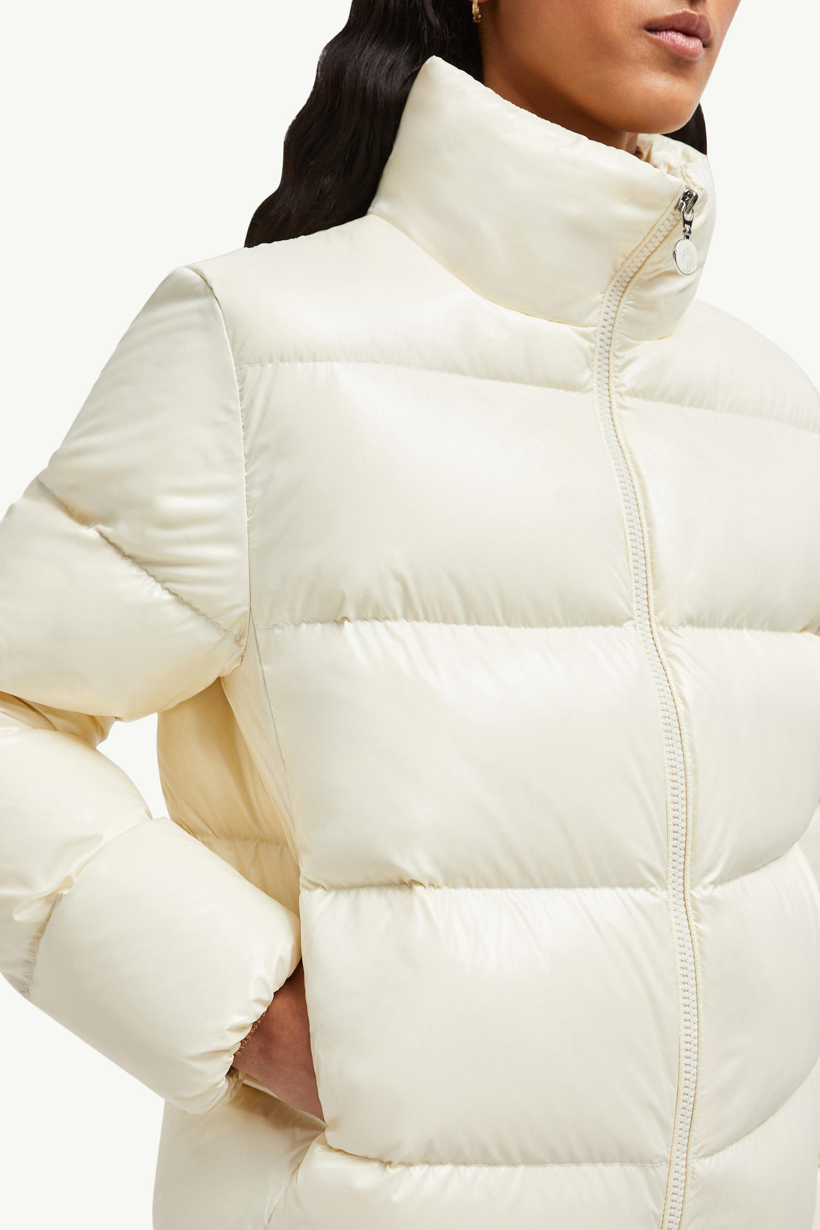 Piumino corto Abbadia Donna Bianco Moncler 5