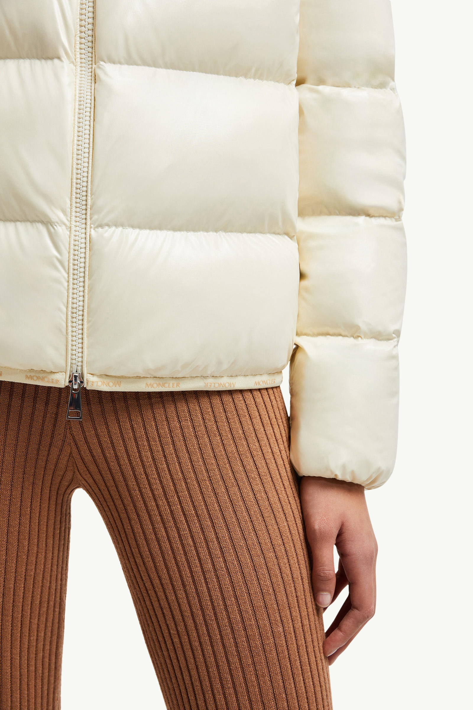 Piumino corto Abbadia Donna Bianco Moncler 7