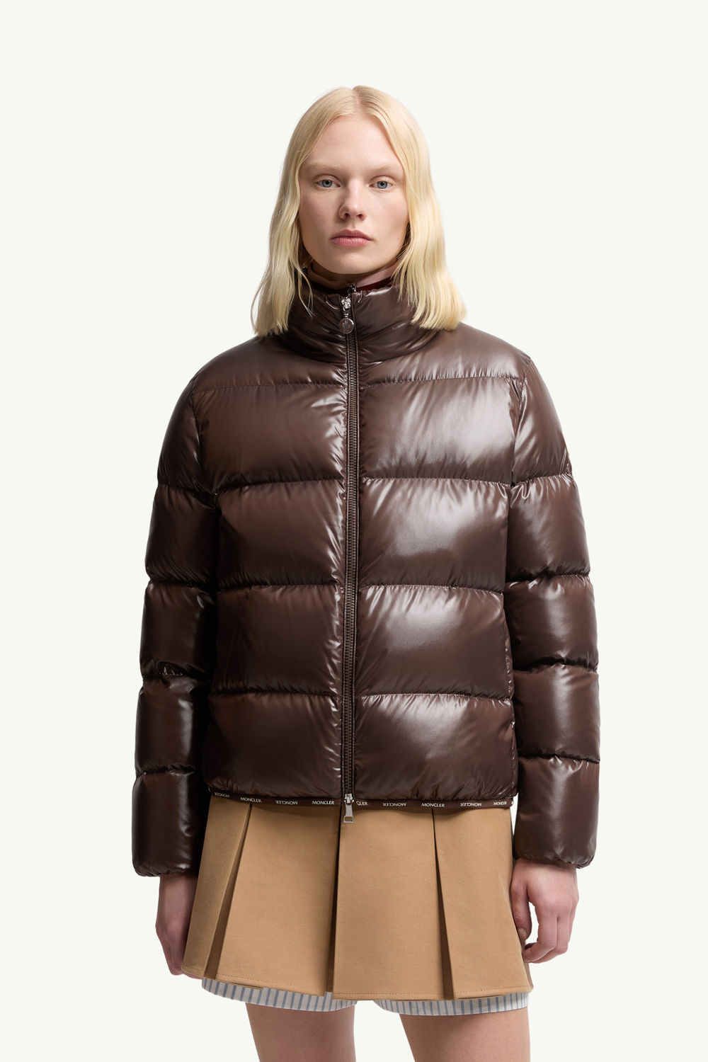 Abbadia Short Down Jacket Women Brown Moncler 3