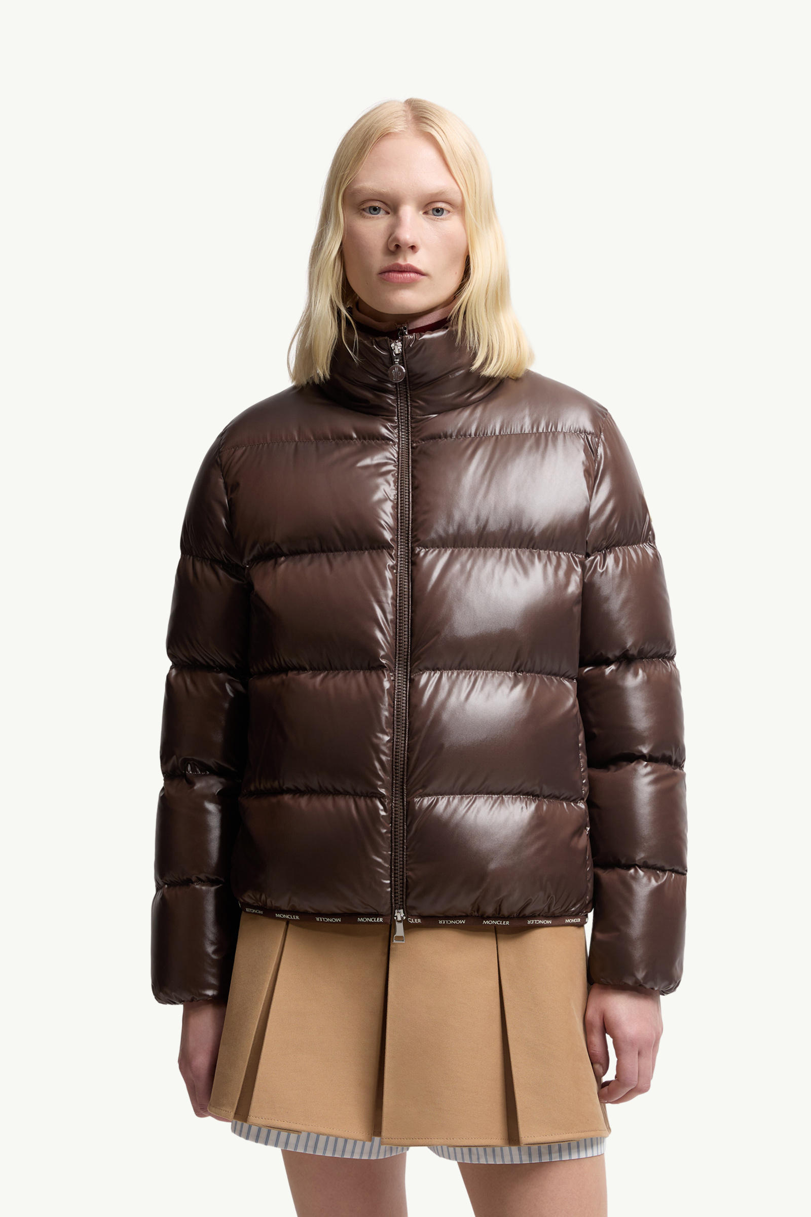 Abbadia Short Down Jacket Women Brown Moncler 3