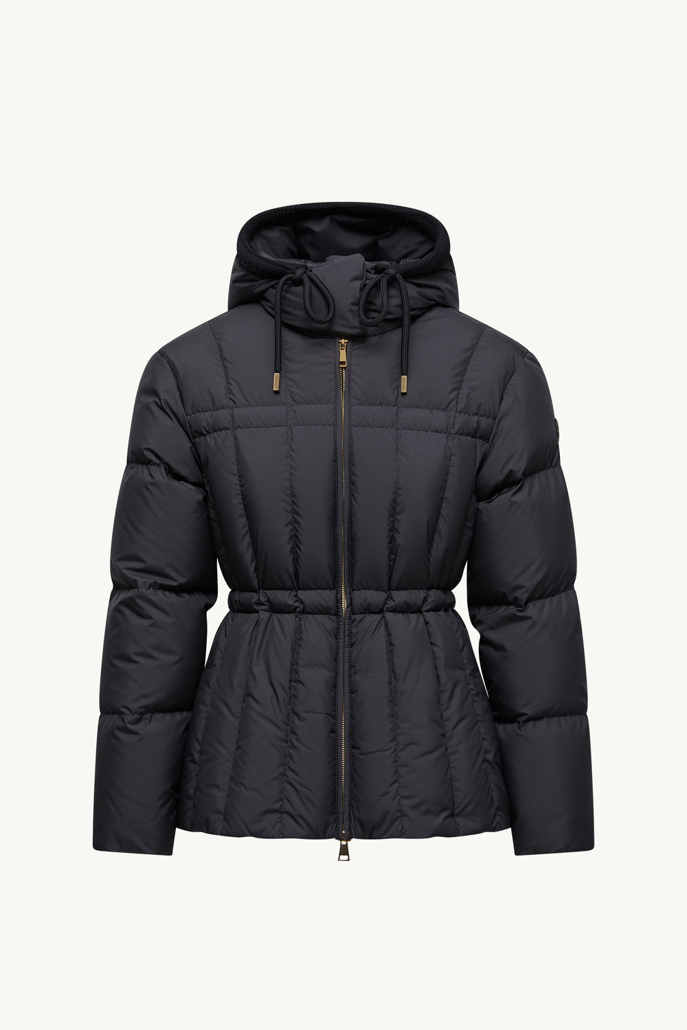 Estom女士垂直绗缝连帽短款羽绒夹克外套 女士 黑色 Moncler 2
