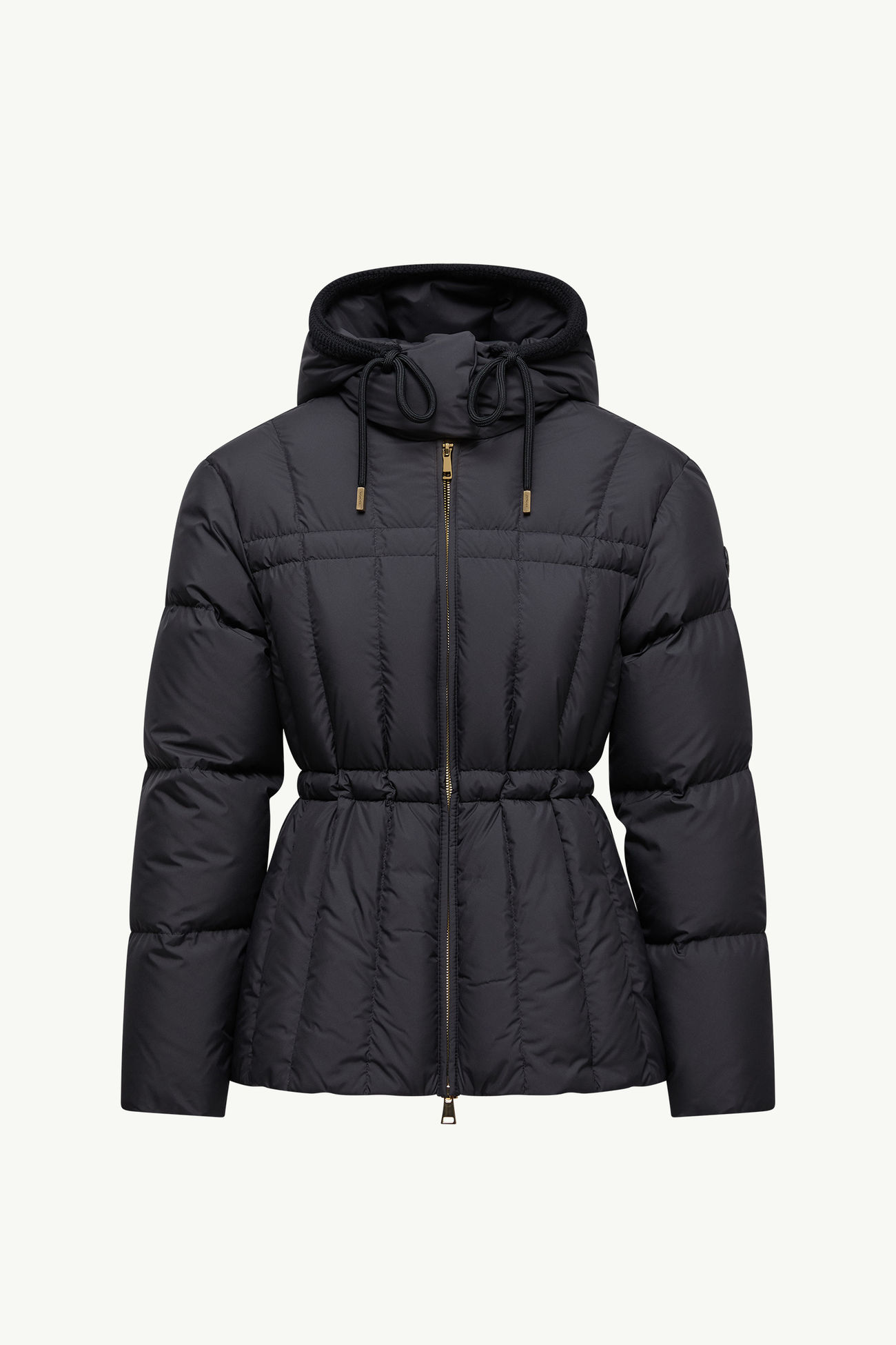 Plumífero corto con capucha y acolchado vertical Estom Mujer Negro Moncler 2