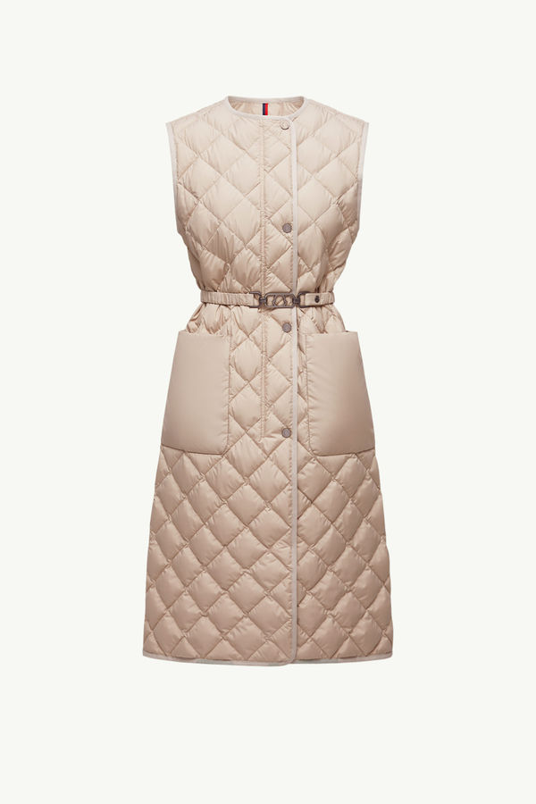 Butor女士菱形绗缝长款羽绒马甲 女士 米色 Moncler 2