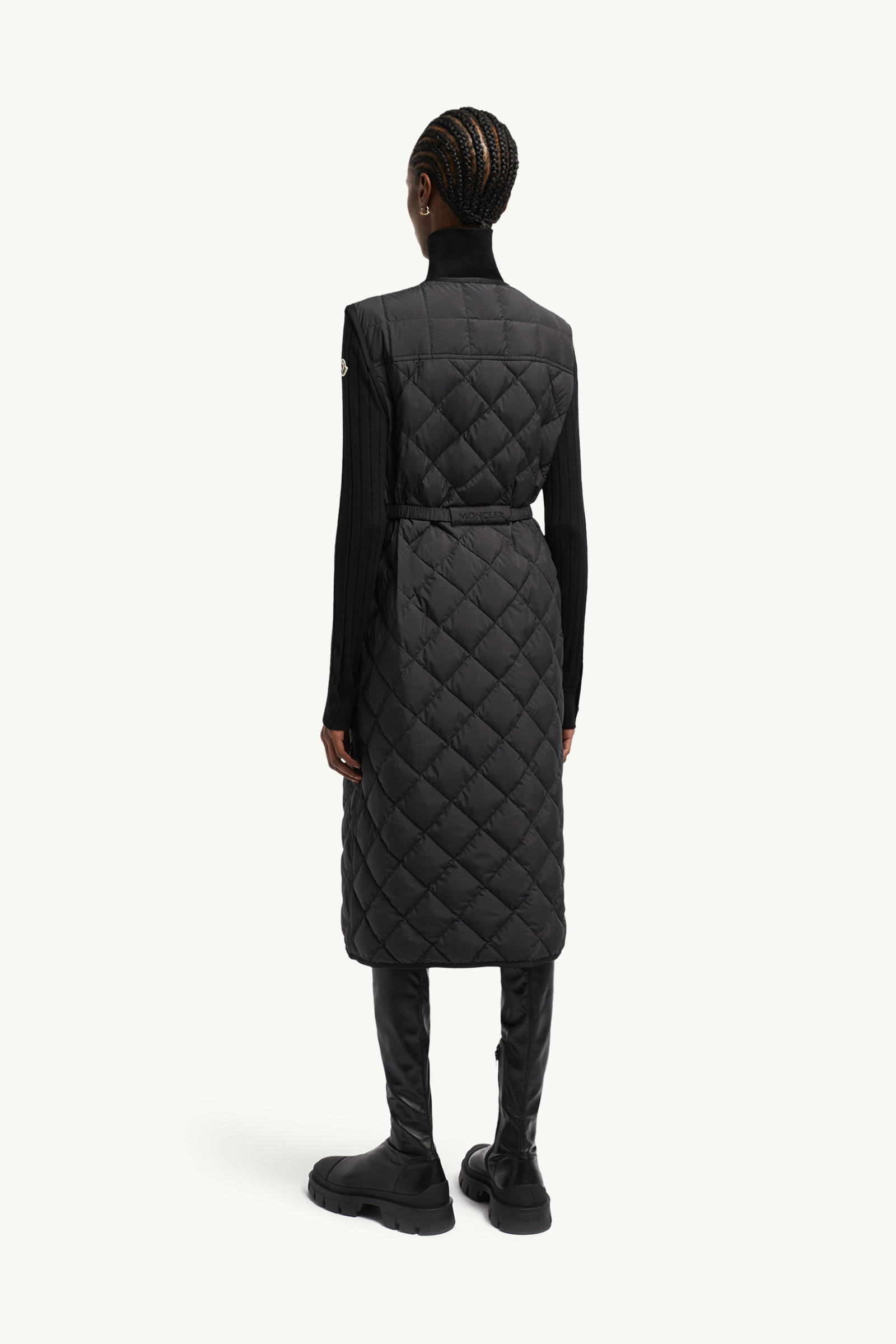 Butor Diamond-Quilted Long Down Gilet Women Black Moncler 4