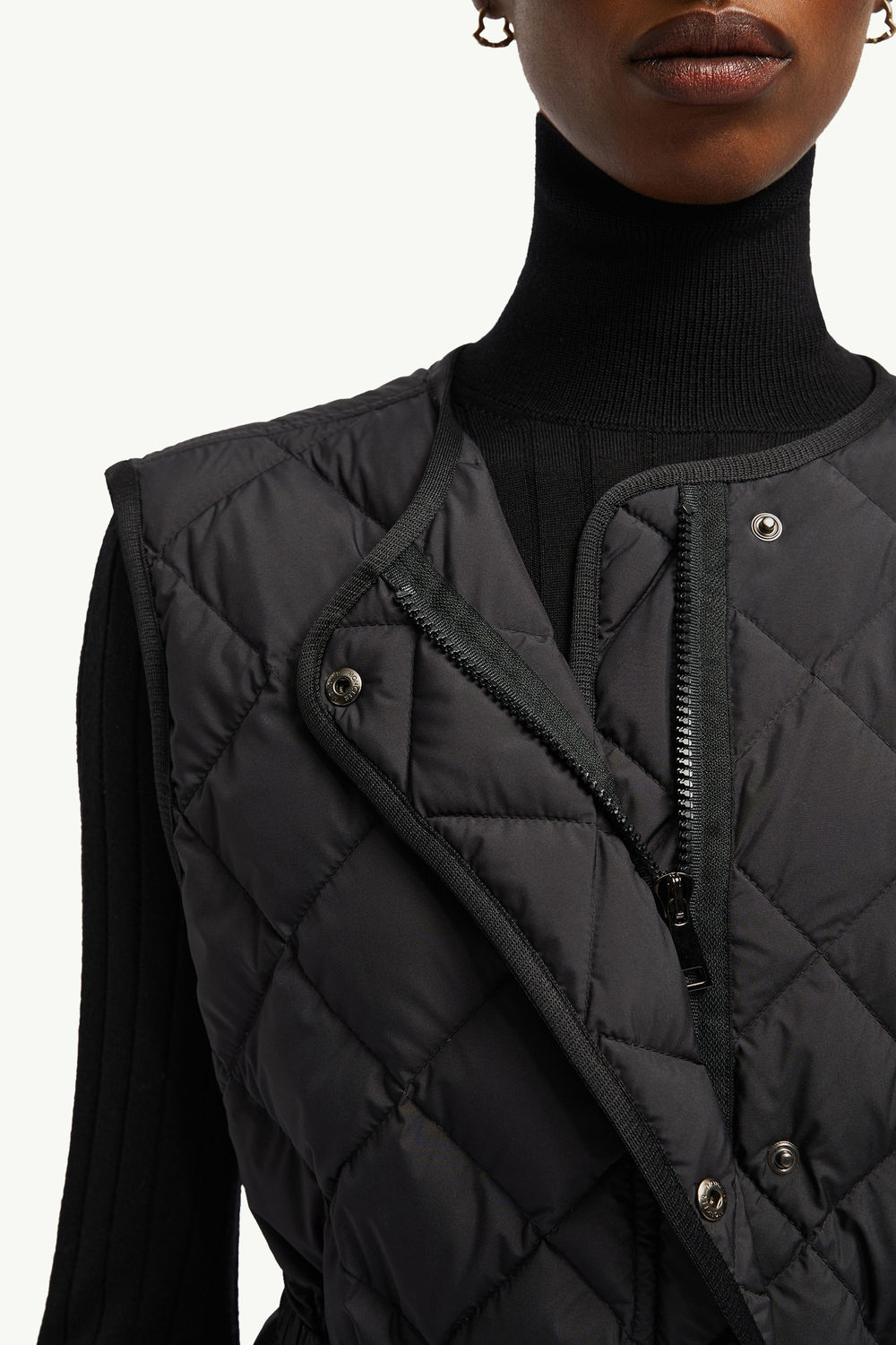 Butor Diamond-Quilted Long Down Gilet Women Black Moncler 6