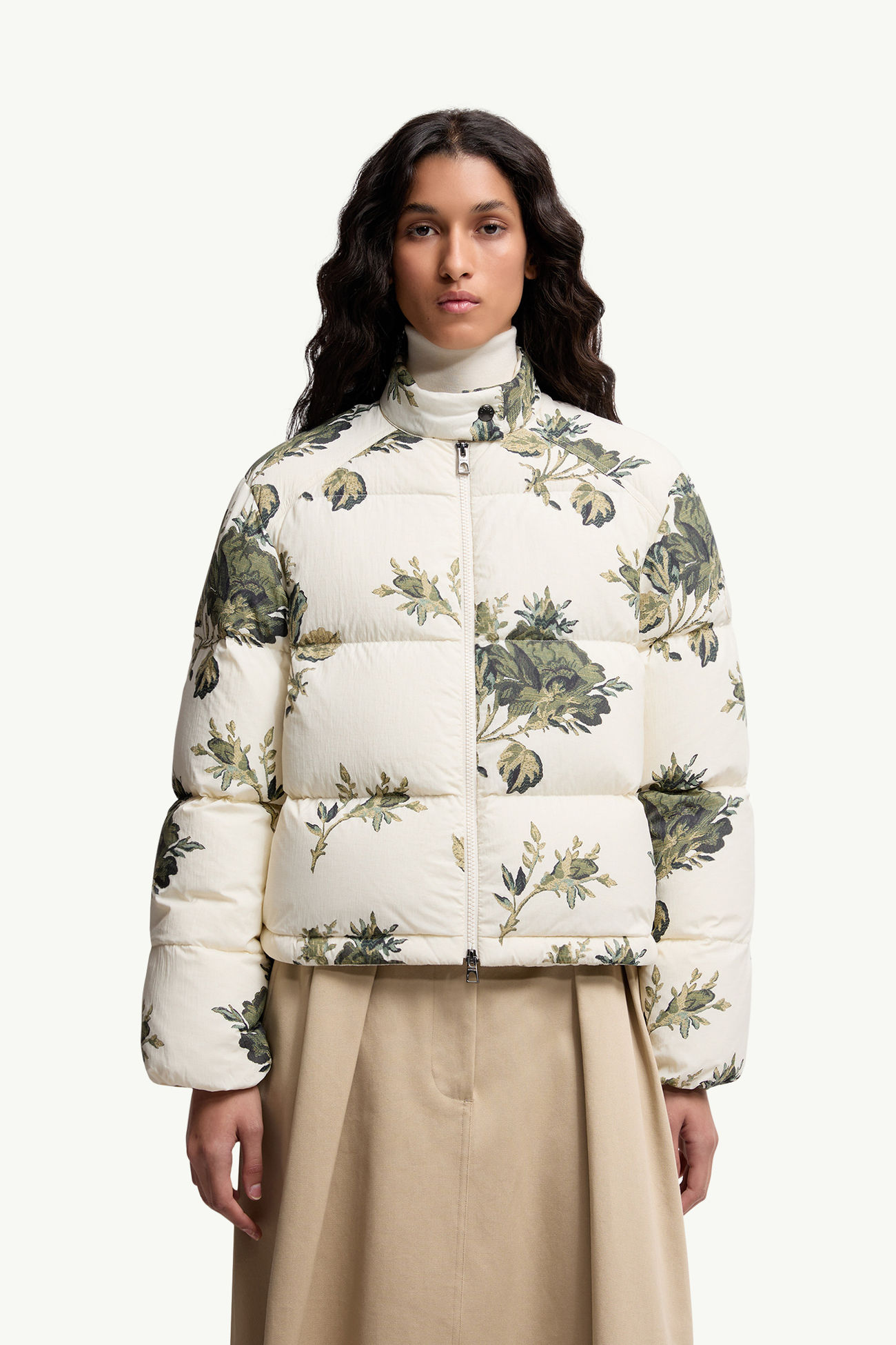 Nasso女士短款羽绒夹克外套 女士 白色 & 绿色 Moncler 3