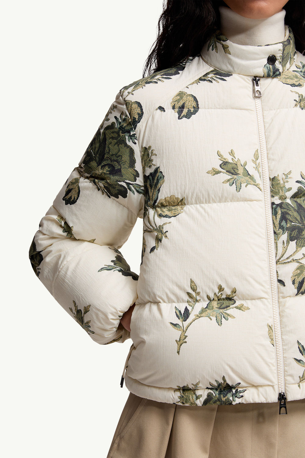 Nasso Short Down Jacket Women White & Green Moncler 6