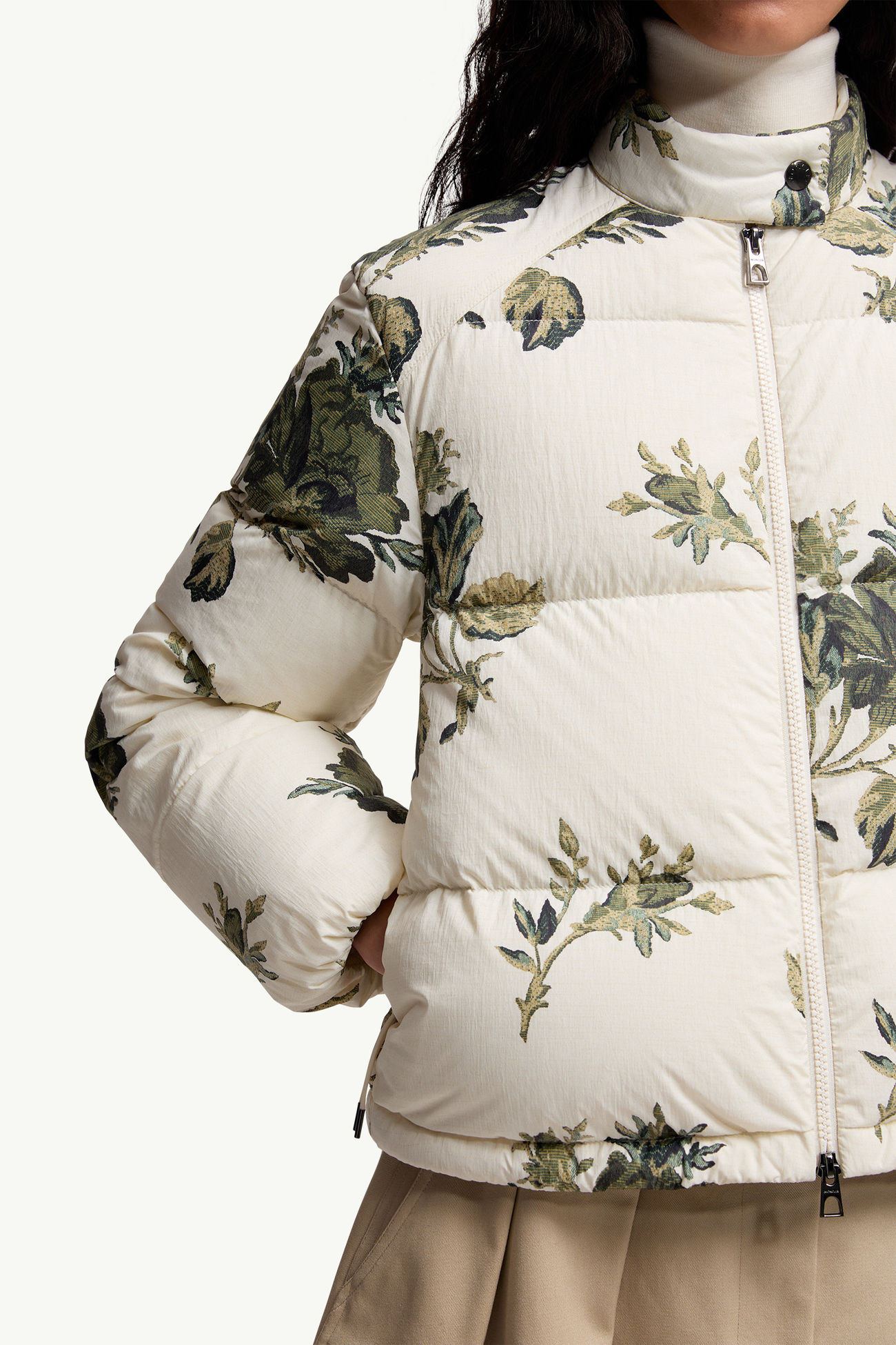 Nasso Short Down Jacket Women White & Green Moncler 6