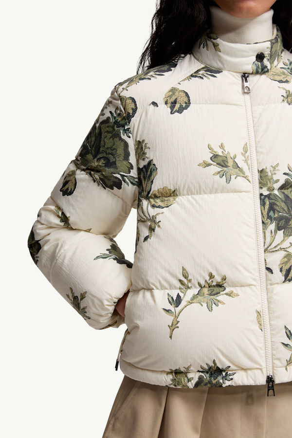 Nasso Short Down Jacket Women White & Green Moncler 6