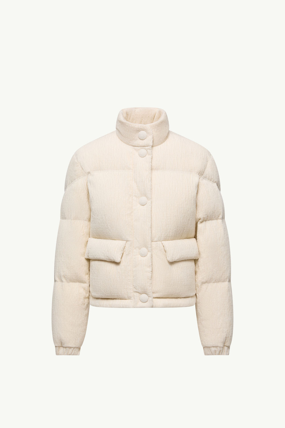 Aliminia Velvet Short Down Jacket Women White Ivory Moncler 2