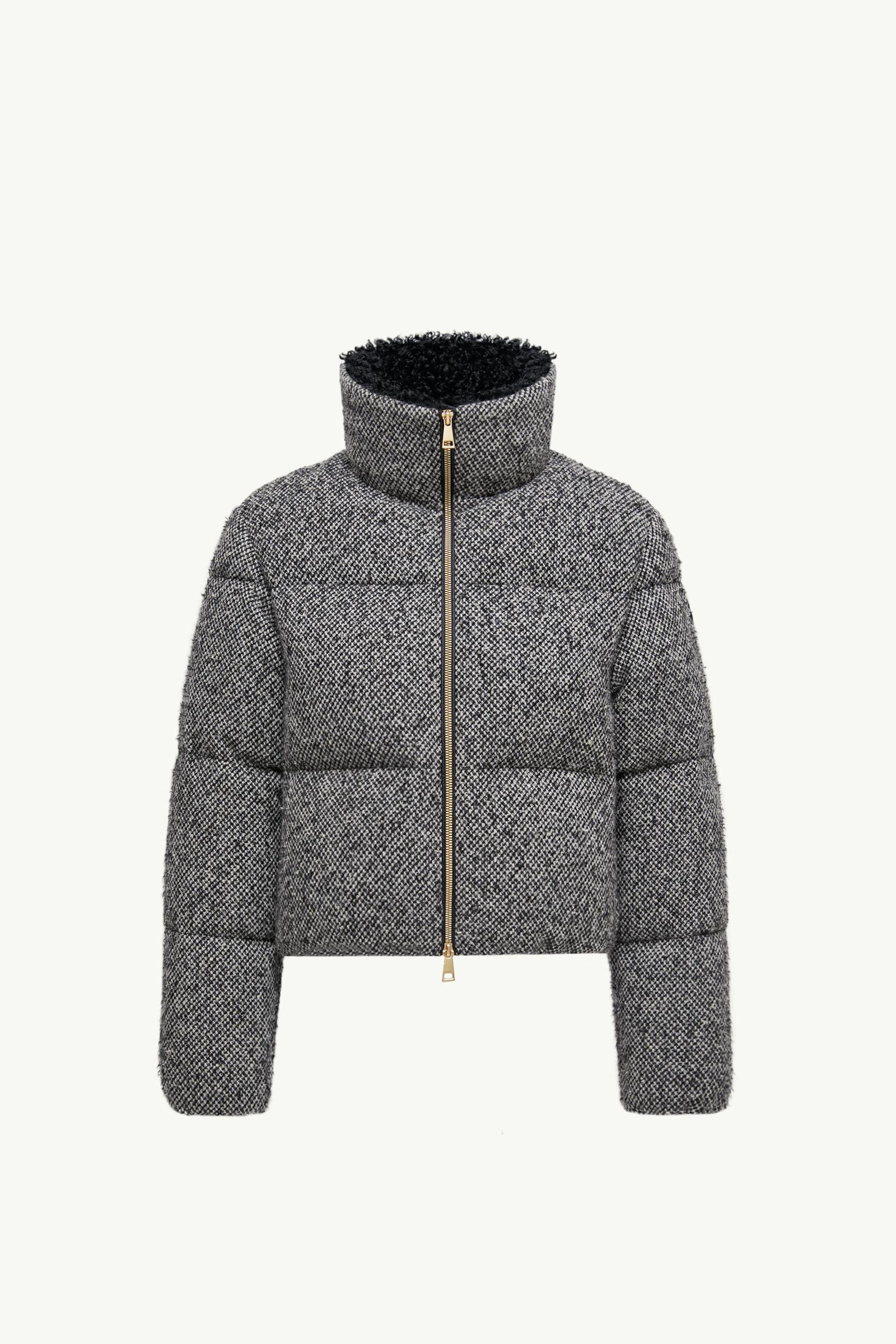 Grey Brezesse Wool Bouclé Short Down Jacket - Short Down Jackets