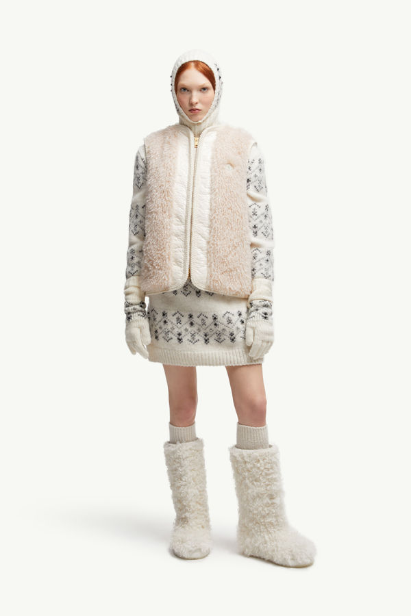 Tournel Teddy Padded  Gilet Women Light Beige Moncler 0