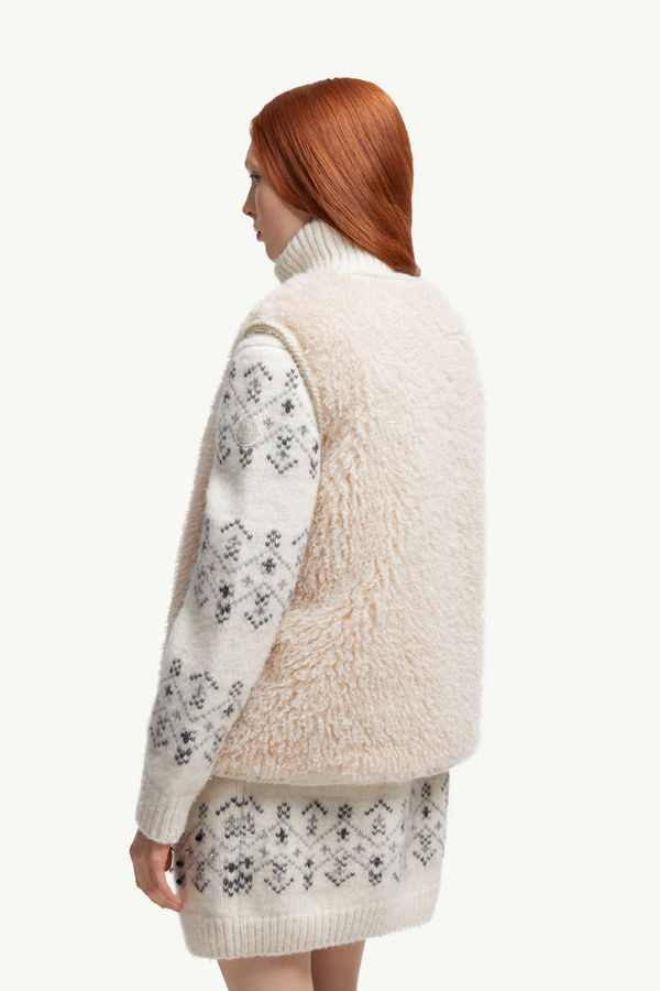 Tournel Teddy Padded  Gilet Women Light Beige Moncler 4