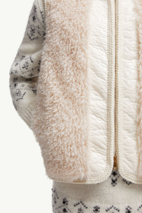 Tournel Teddy Padded  Gilet Women Light Beige Moncler 5