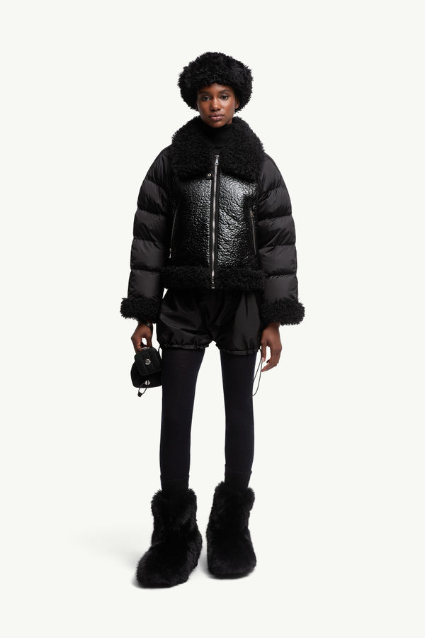 Rubrouk Teddy-Trimmed Short Down Jacket Women Black Moncler 0