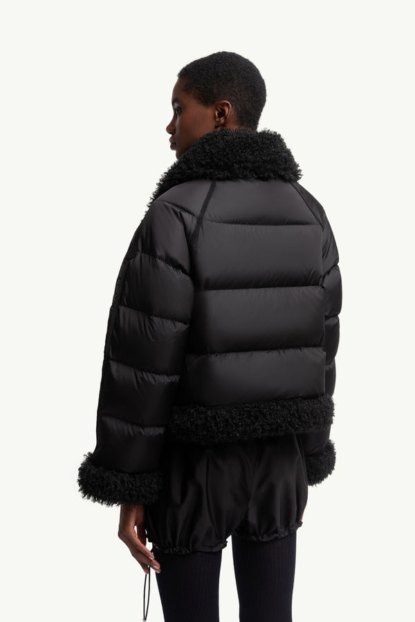 Rubrouk Teddy-Trimmed Short Down Jacket Women Black Moncler 4