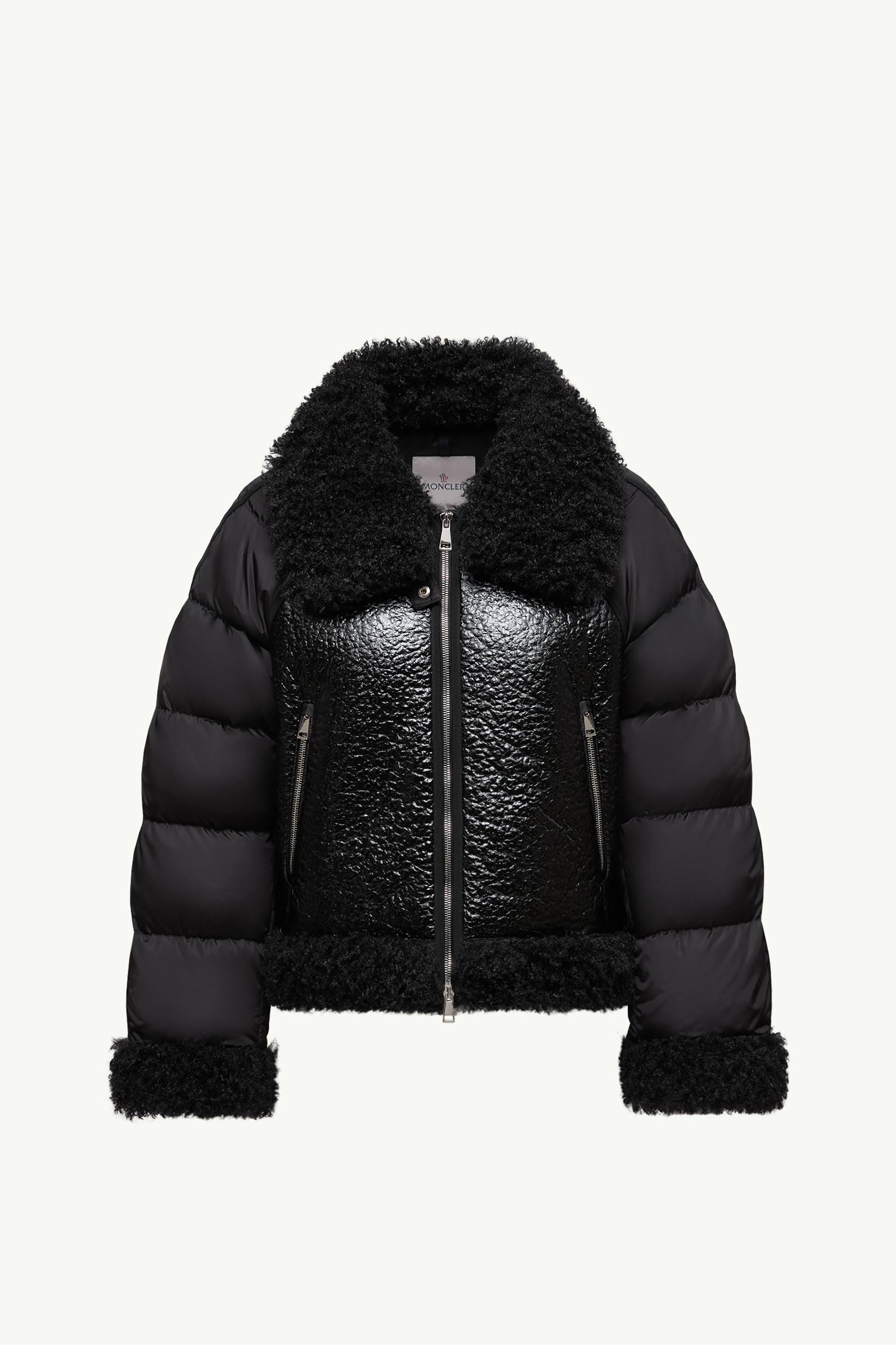 Black Rubrouk Teddy-Trimmed Short Down Jacket - Short Down Jackets
