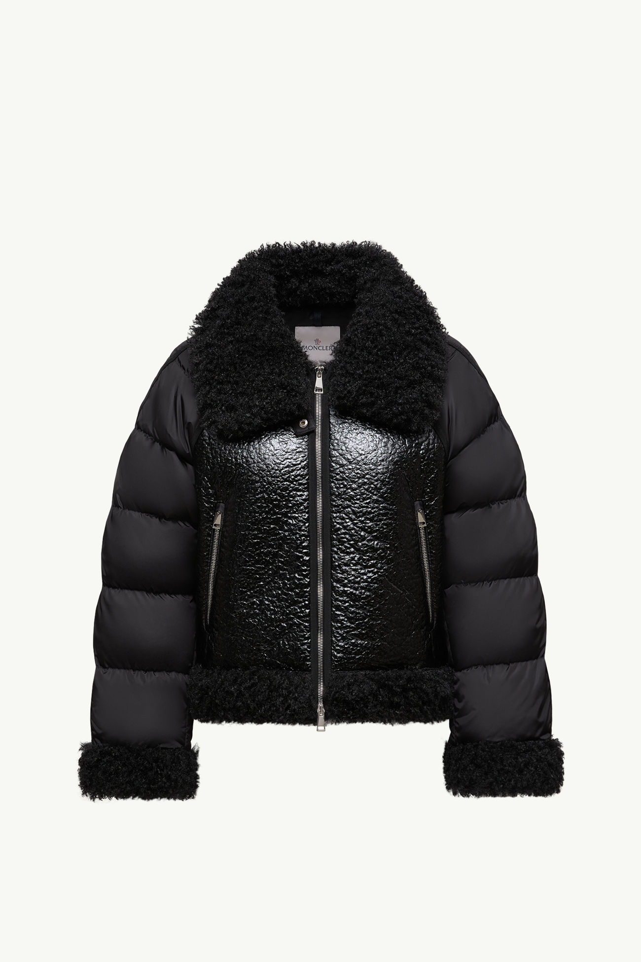 Rubrouk Teddy-Trimmed Short Down Jacket Women Black Moncler 2