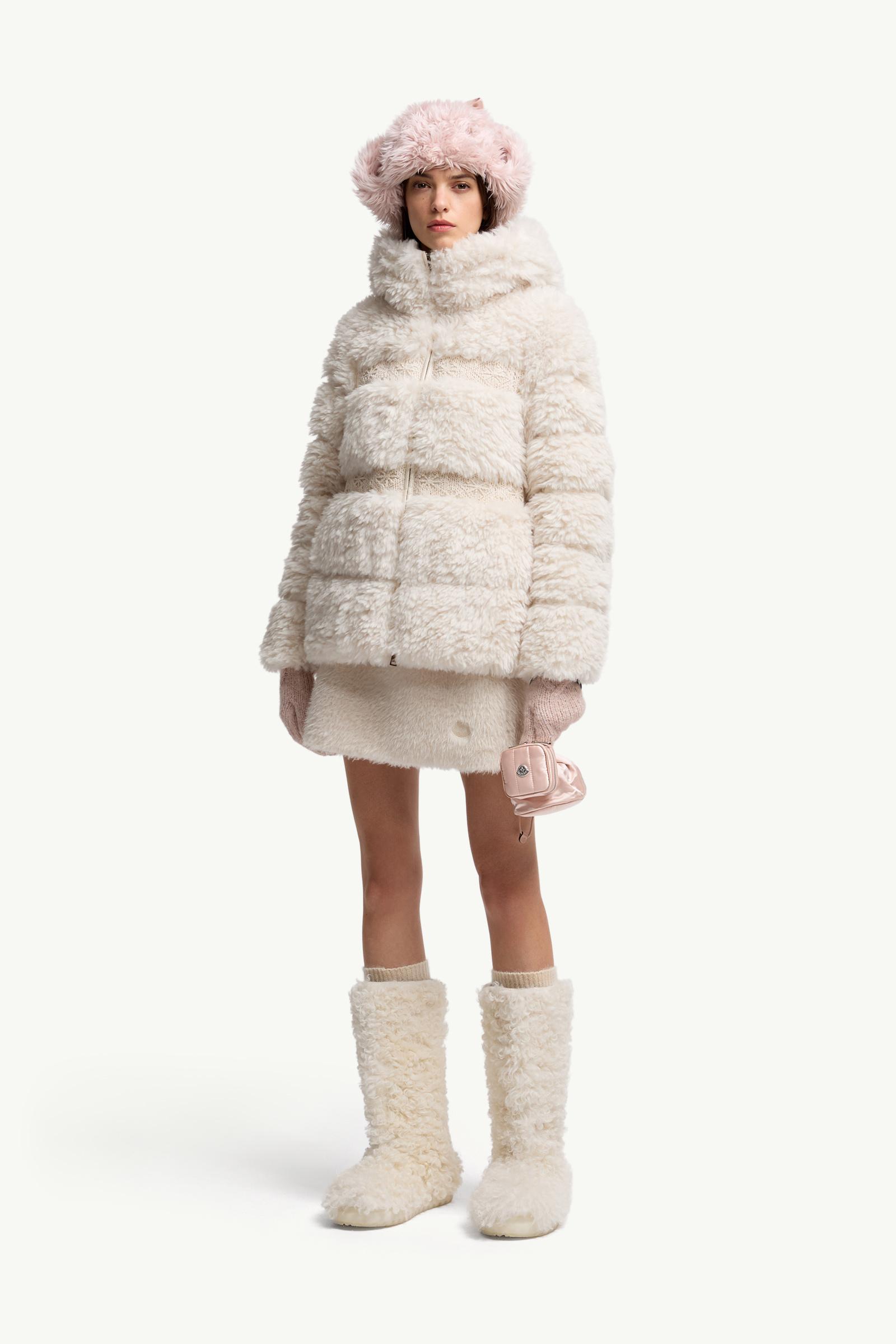 White Ivory Verie Teddy Hooded Short Down Jacket - Short Down