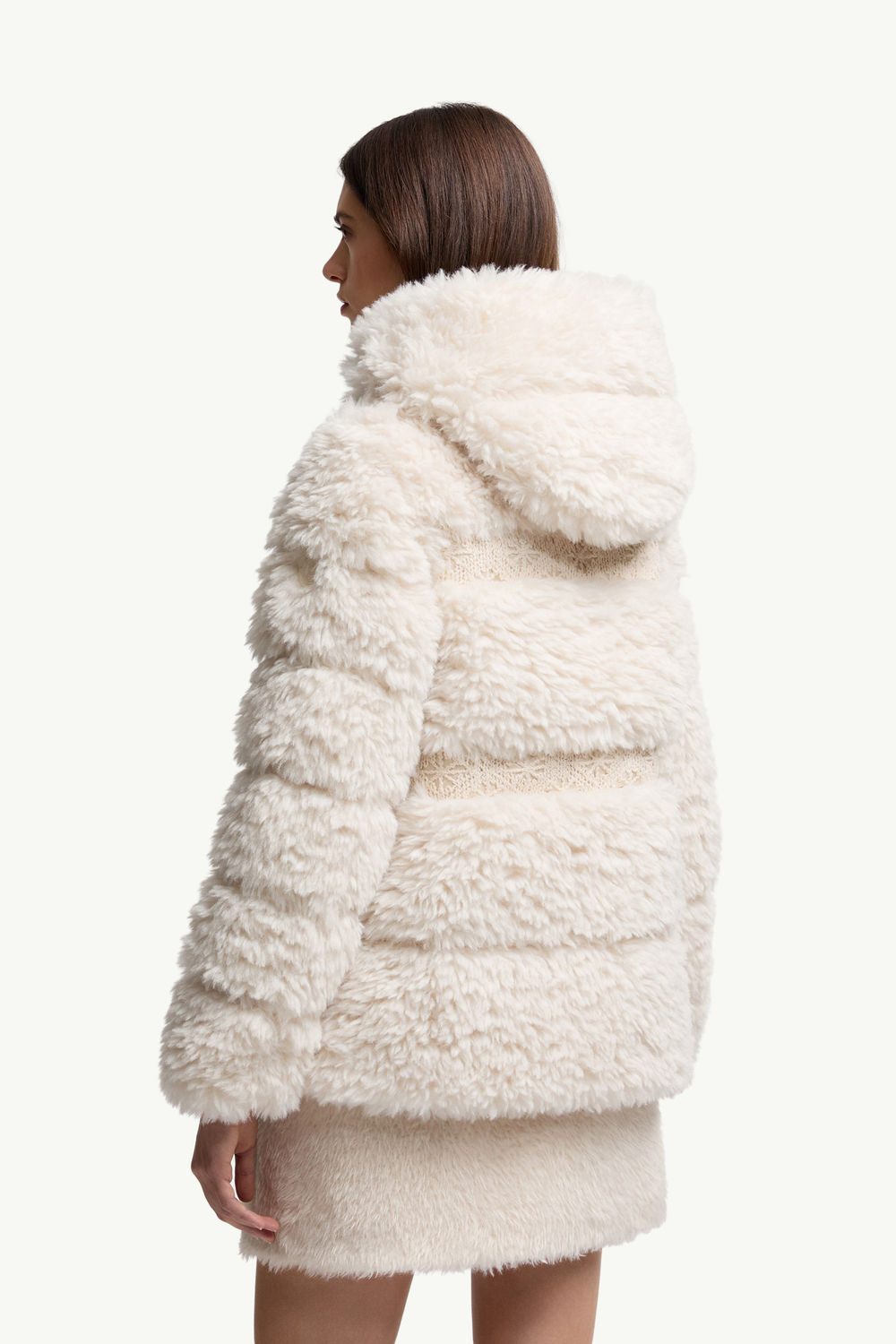 Verie Teddy Hooded Short Down Jacket Women White Ivory Moncler 4