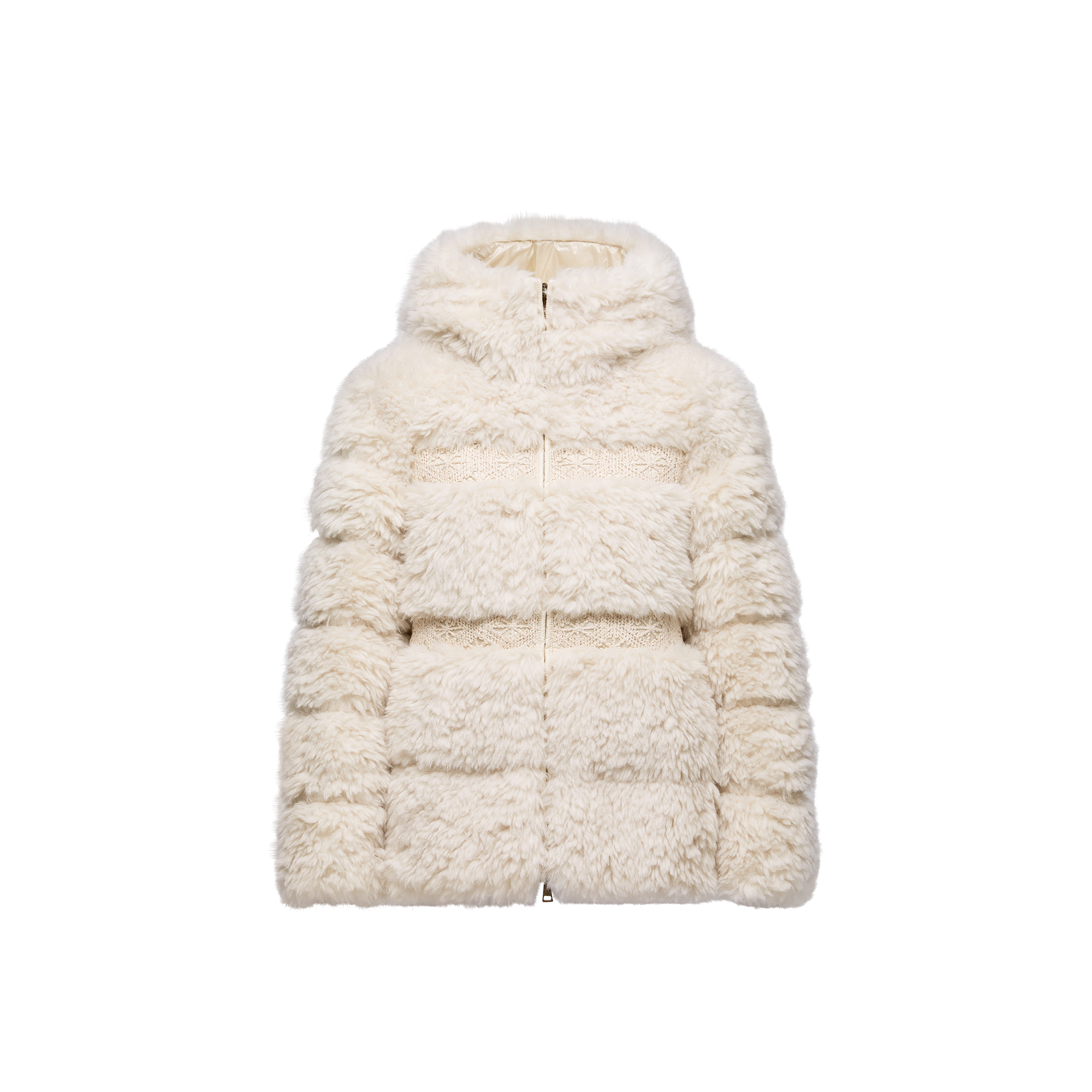 MONCLER COLLECTION - Women - Teddy Hooded Short Down Jacket - Size 2 - White