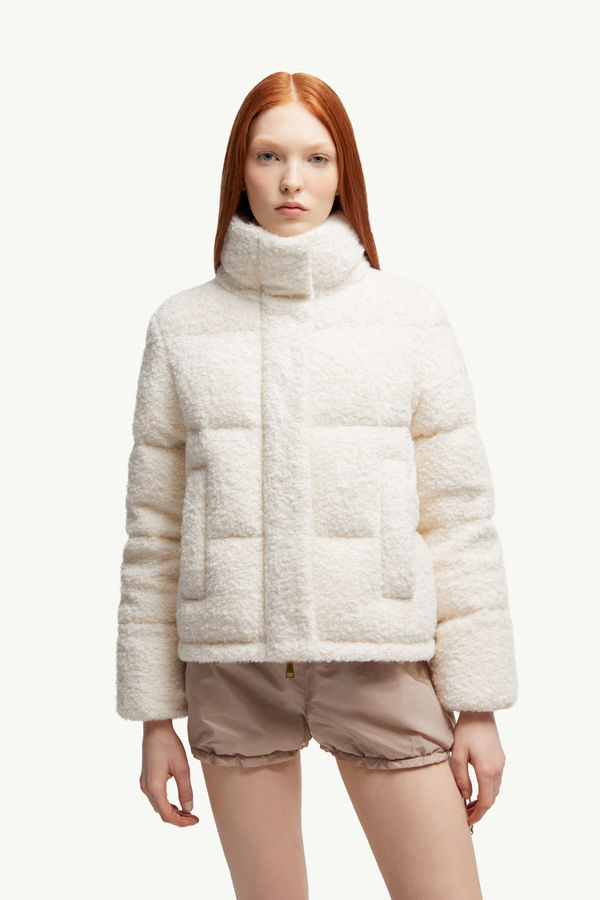 Virieu Bouclé Hooded Short Down Jacket Women White Moncler 5