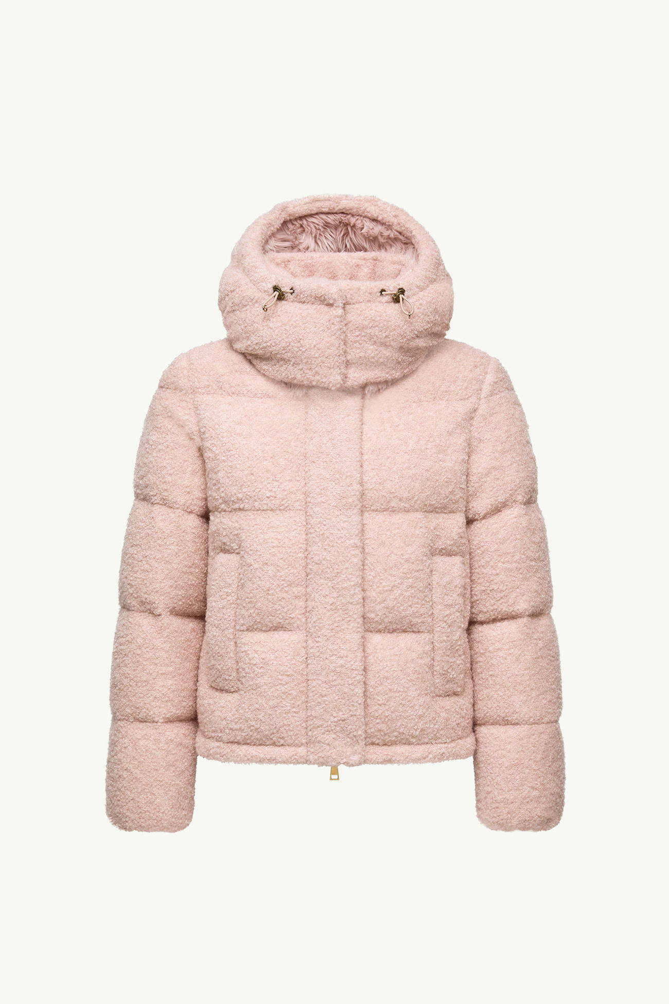 Doudoune courte à capuche en bouclé Virieu Femmes Rose Moncler 2