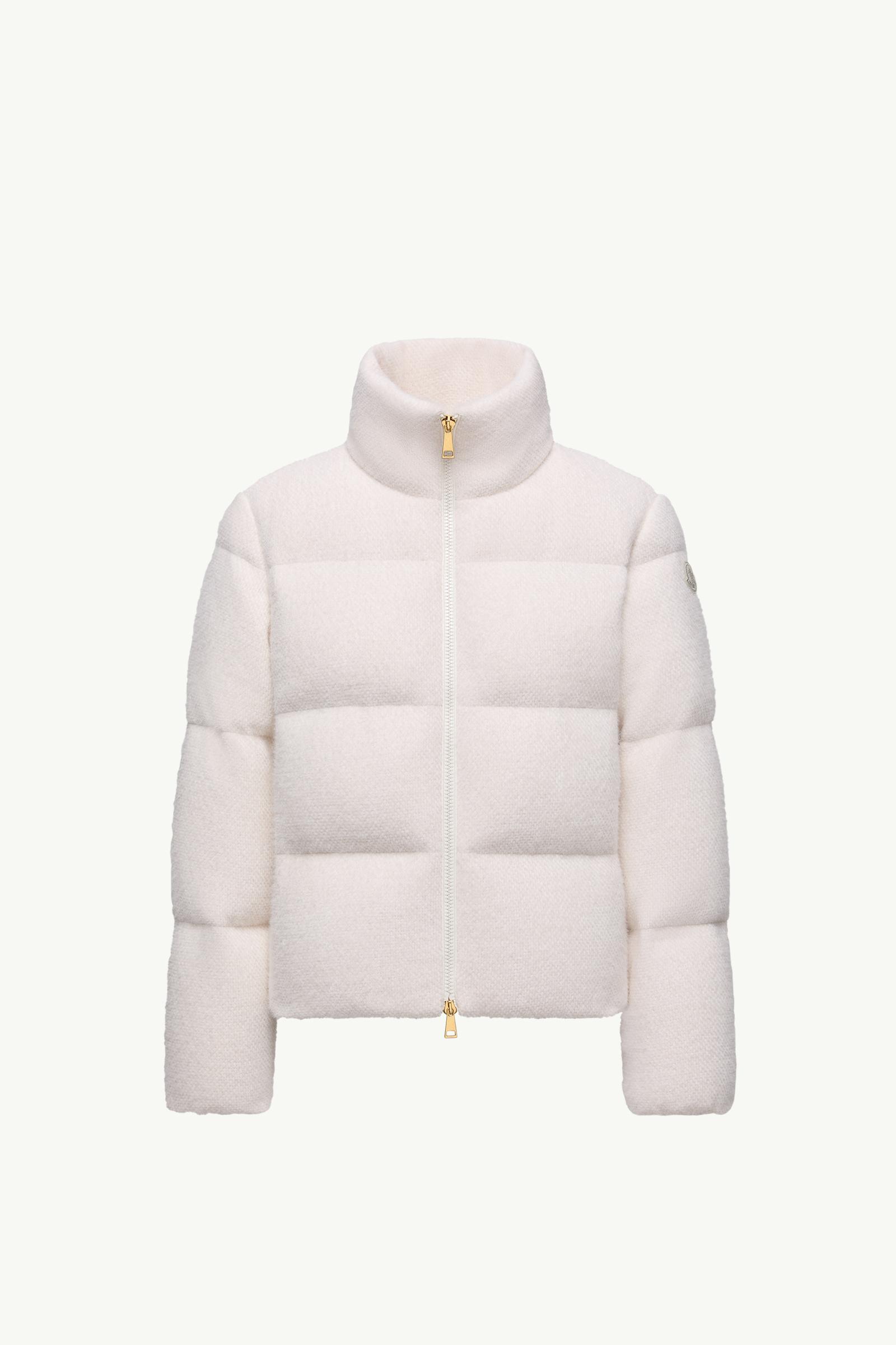 プ*。様 ★MONCLERアイボリー ダウンジャケットレディース2サイズ ホワイトアイボリー Baranteショートダウンジャケット