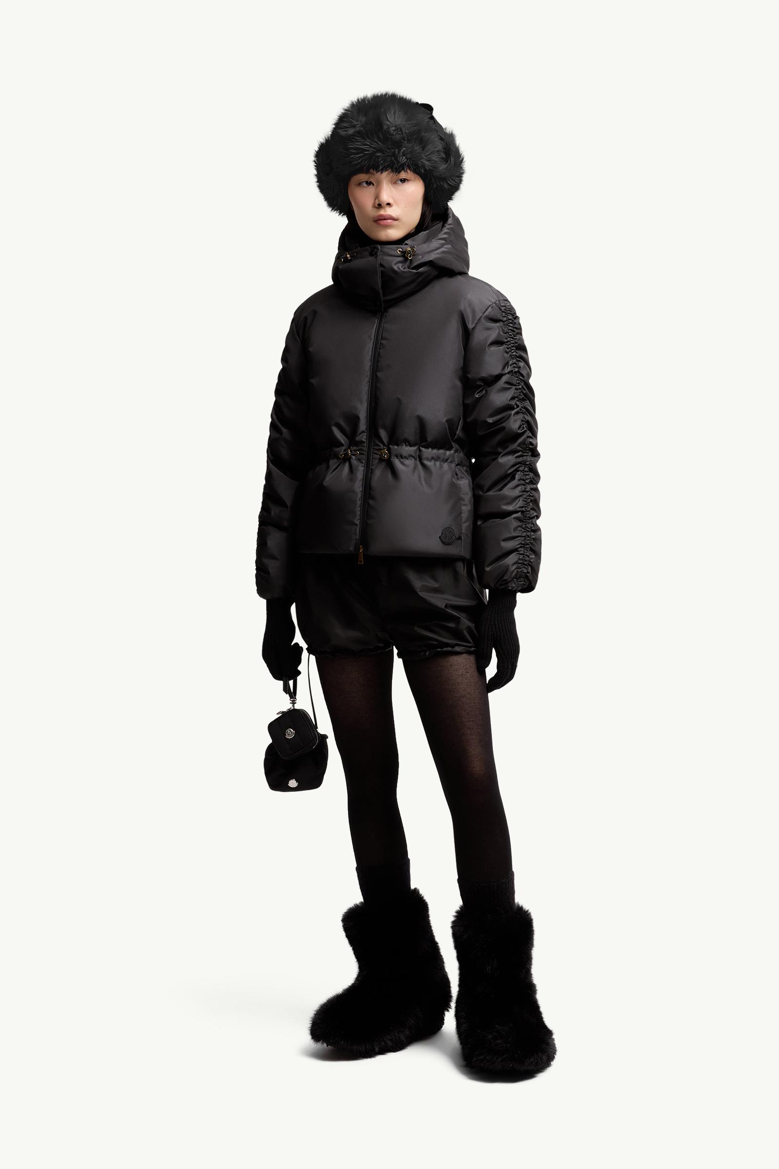 Black Louviere Hooded Short Down Jacket - Short Down Jackets for
