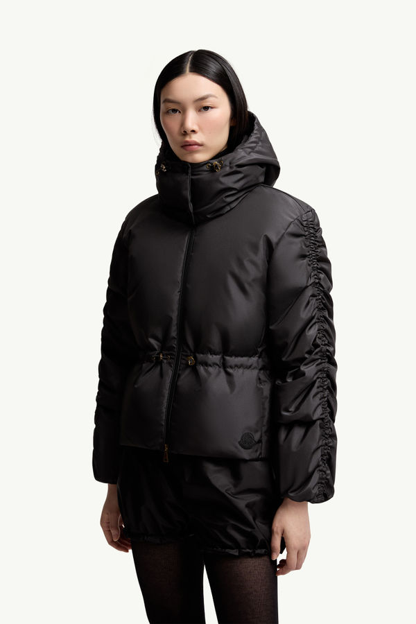 Louviere Hooded Short Down Jacket Women Black Moncler 3