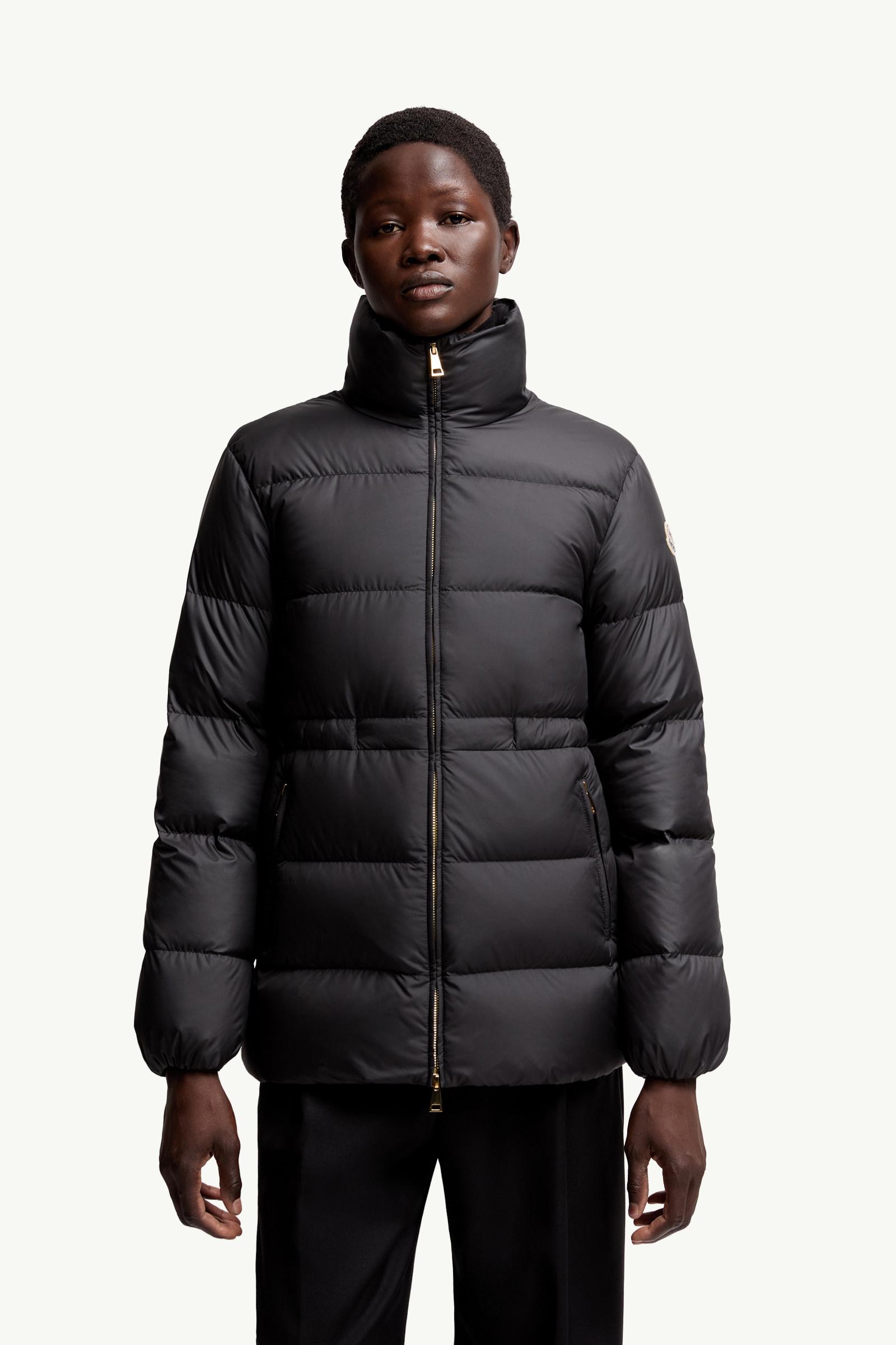 Black Brossette Short Down Jacket - Short Down Jackets for