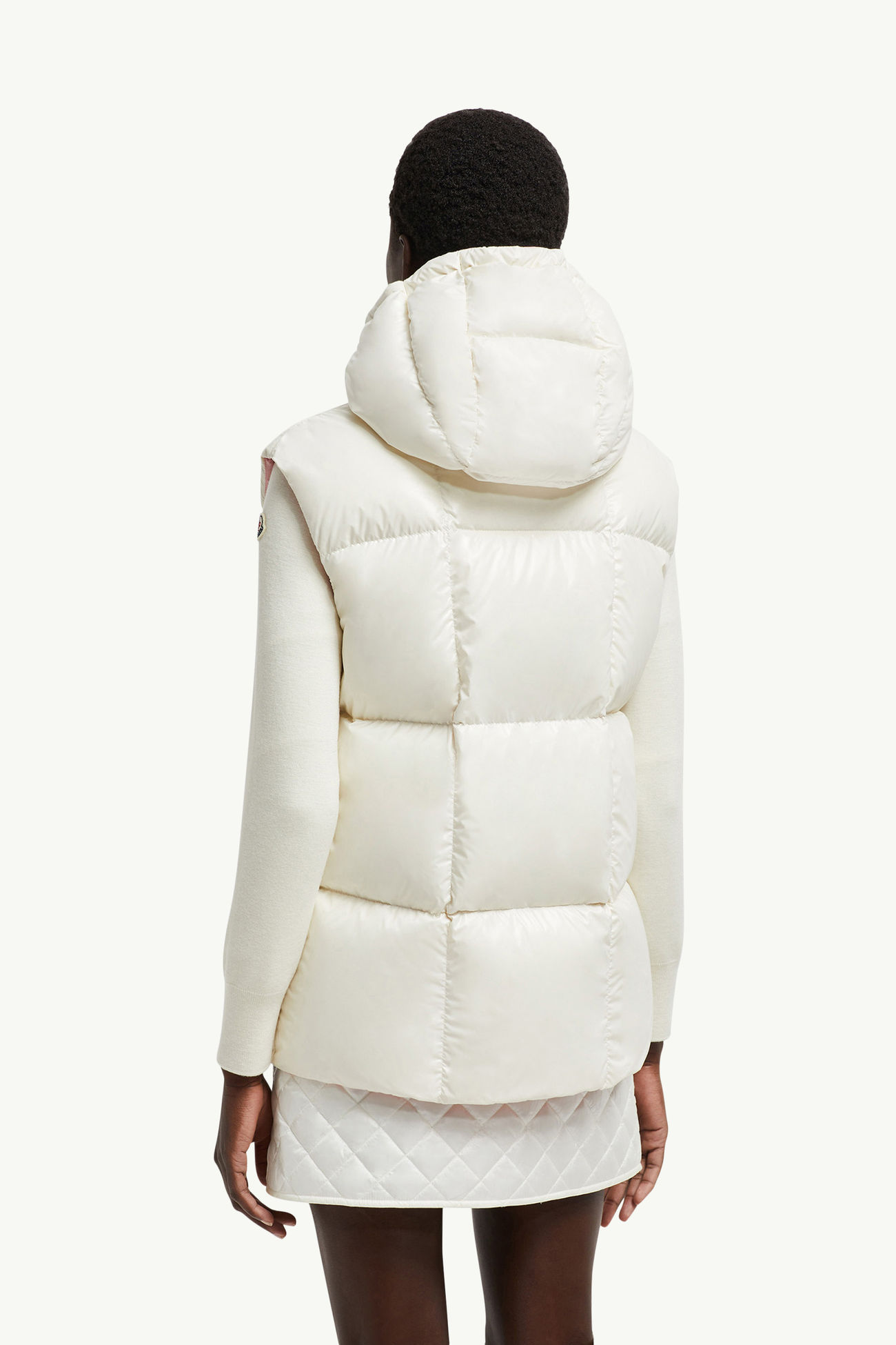 Luzule 후드 다운 베스트 여성 화이트 Moncler 4