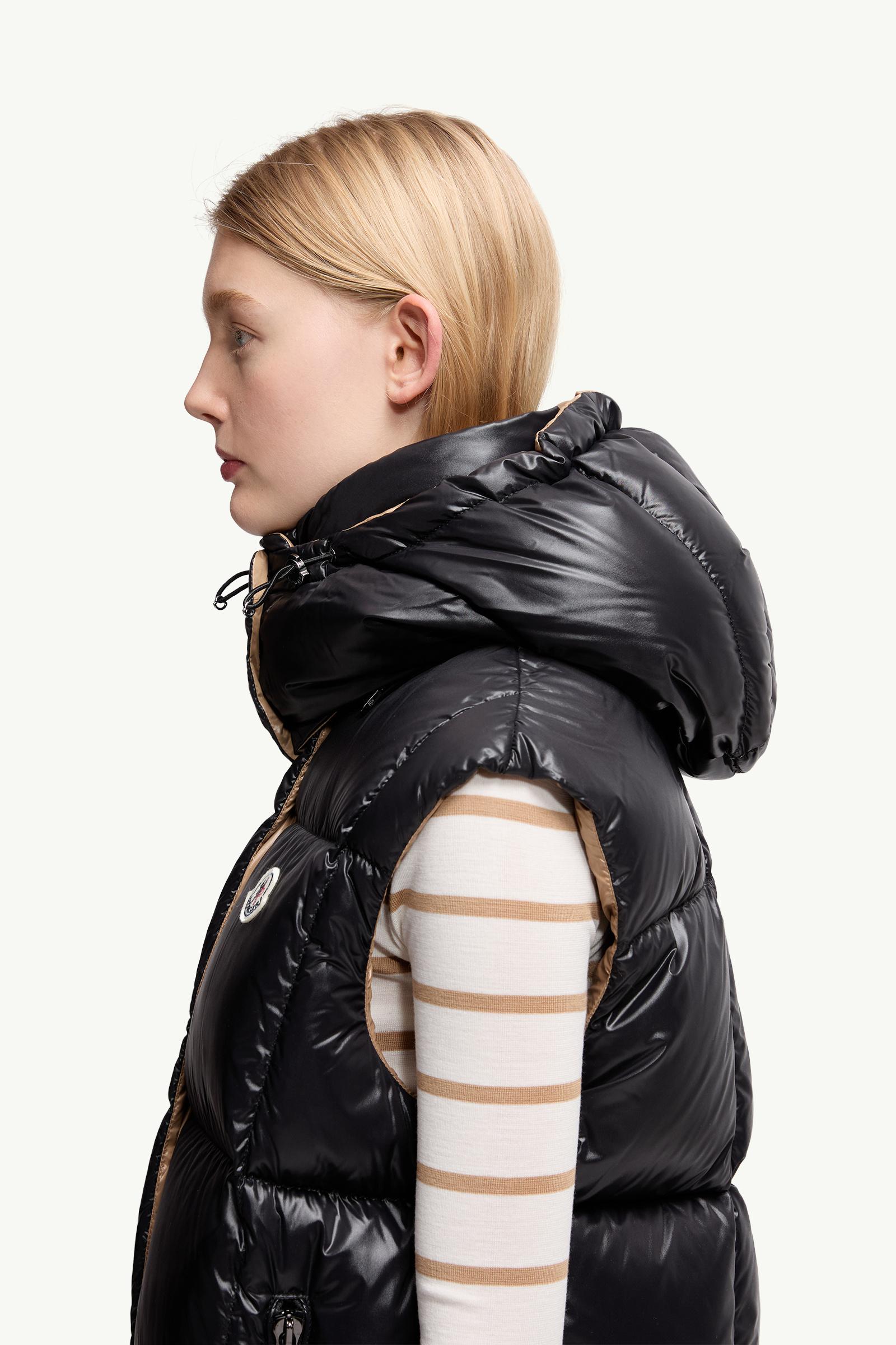 Black Luzule Hooded Down Gilet - Vests for Women | Moncler AT