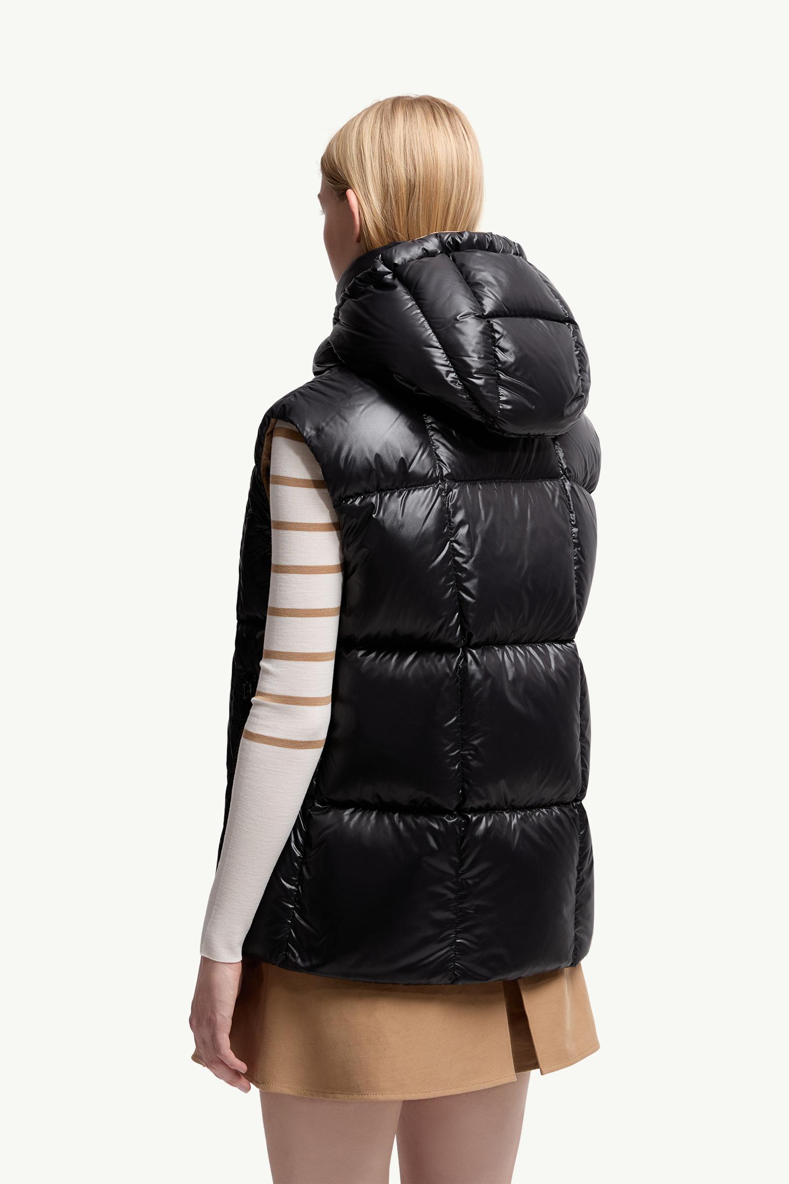Black Luzule Hooded Down Vest - Vests for Women | Moncler US