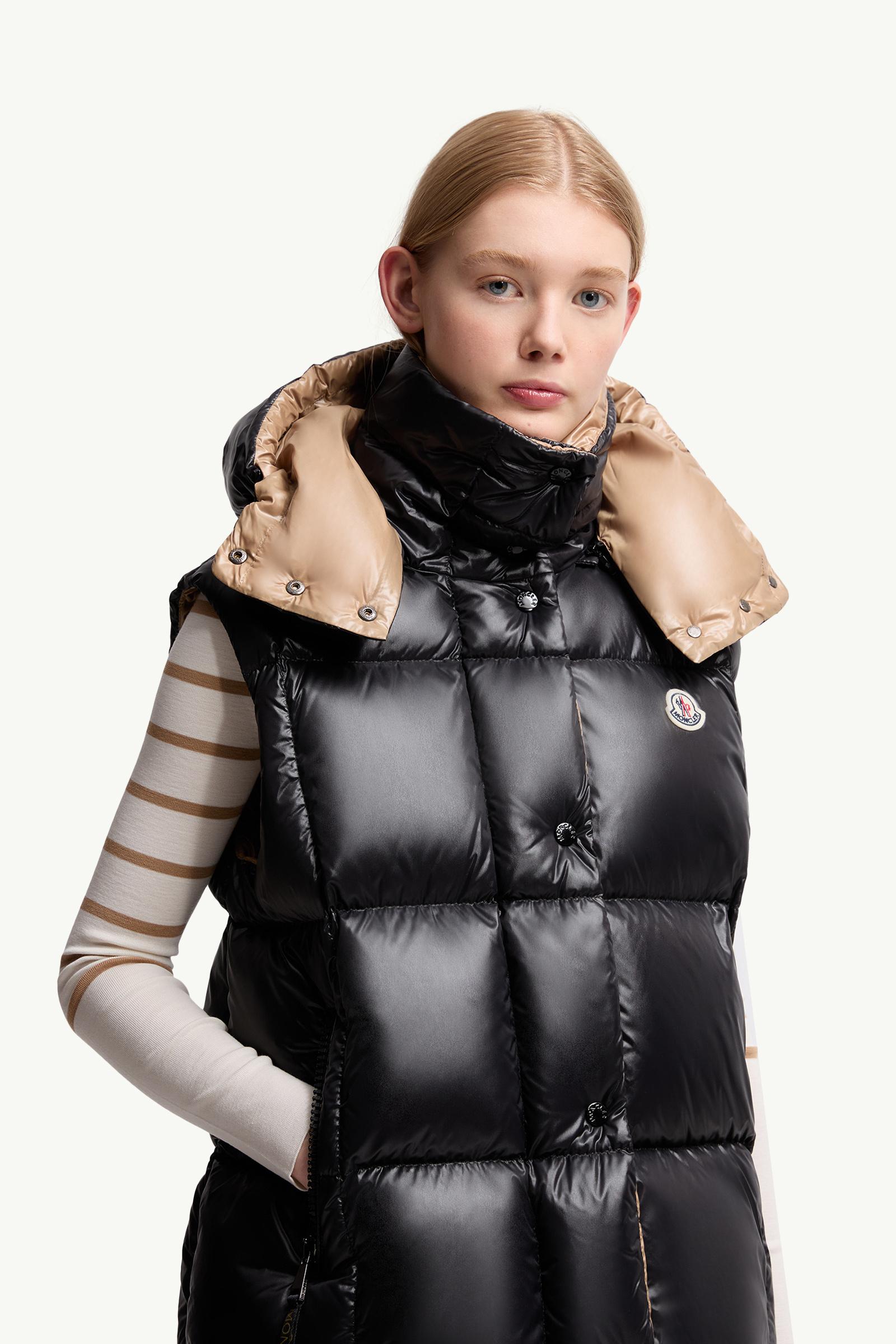 Black Luzule Hooded Down Vest - Vests for Women | Moncler US
