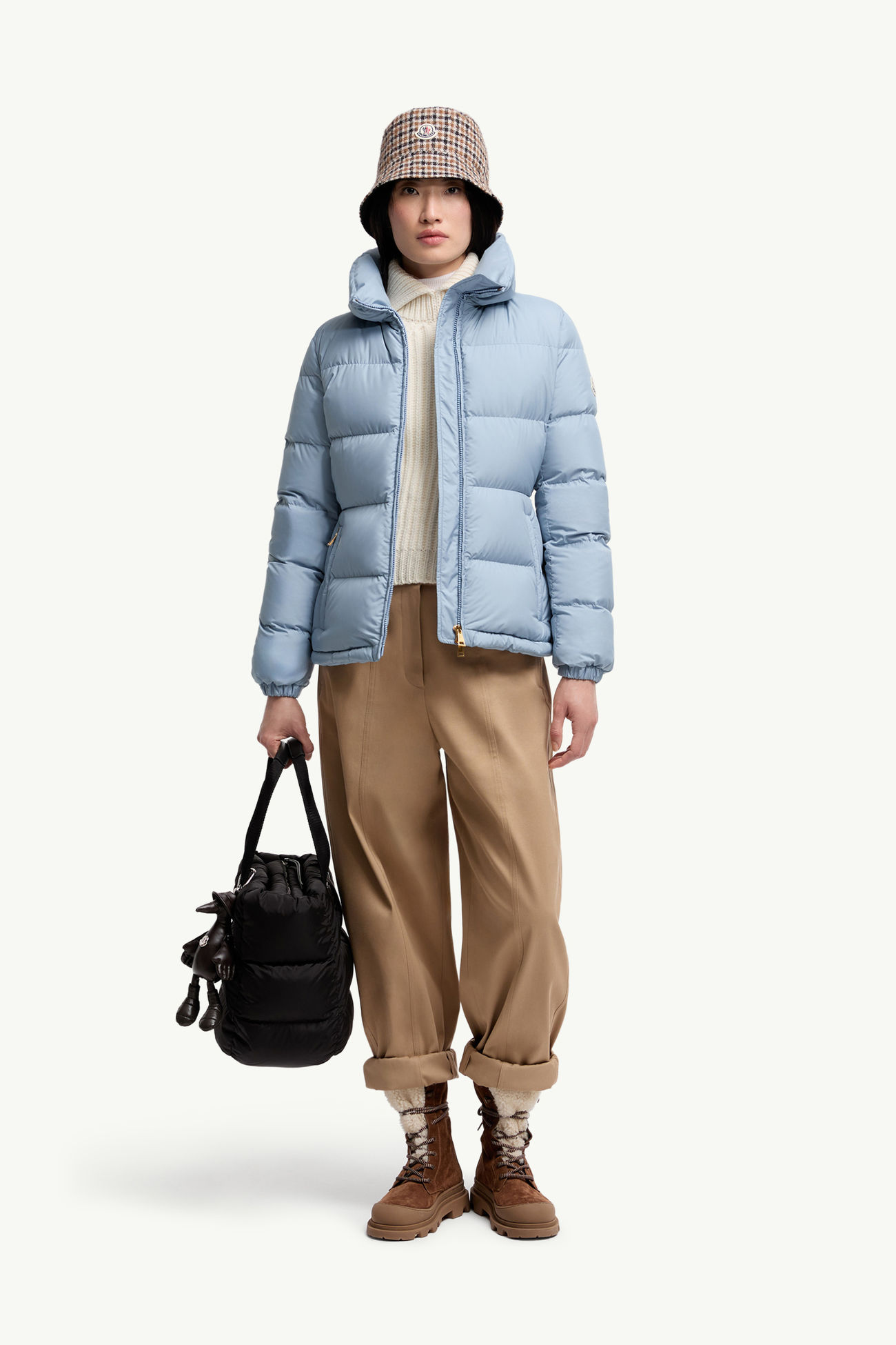 Dourbe kurze Daunenjacke Damen Hellblau Moncler 0