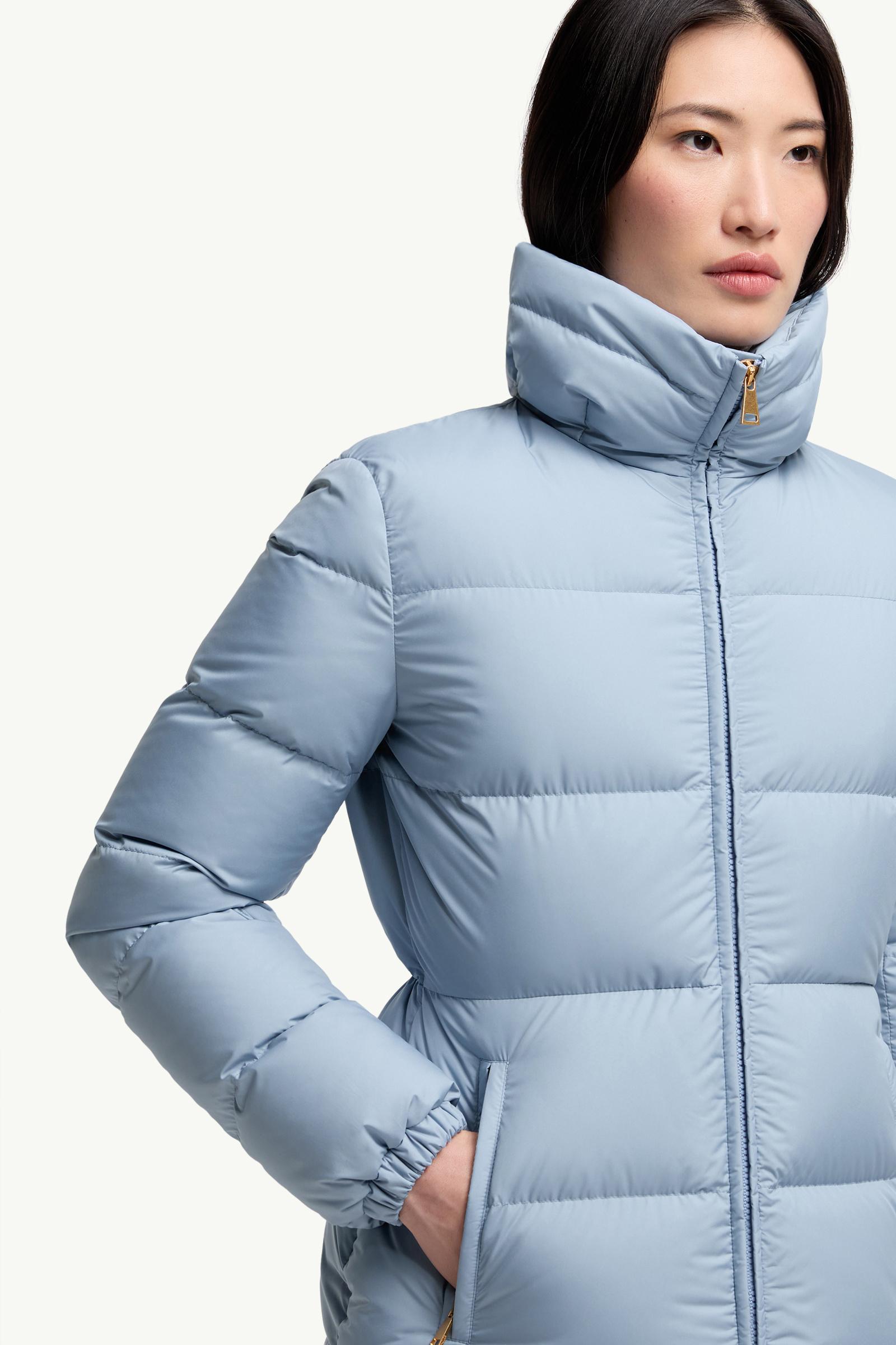 Light Blue Dourbe Short Down Jacket - Short Down Jackets for Women