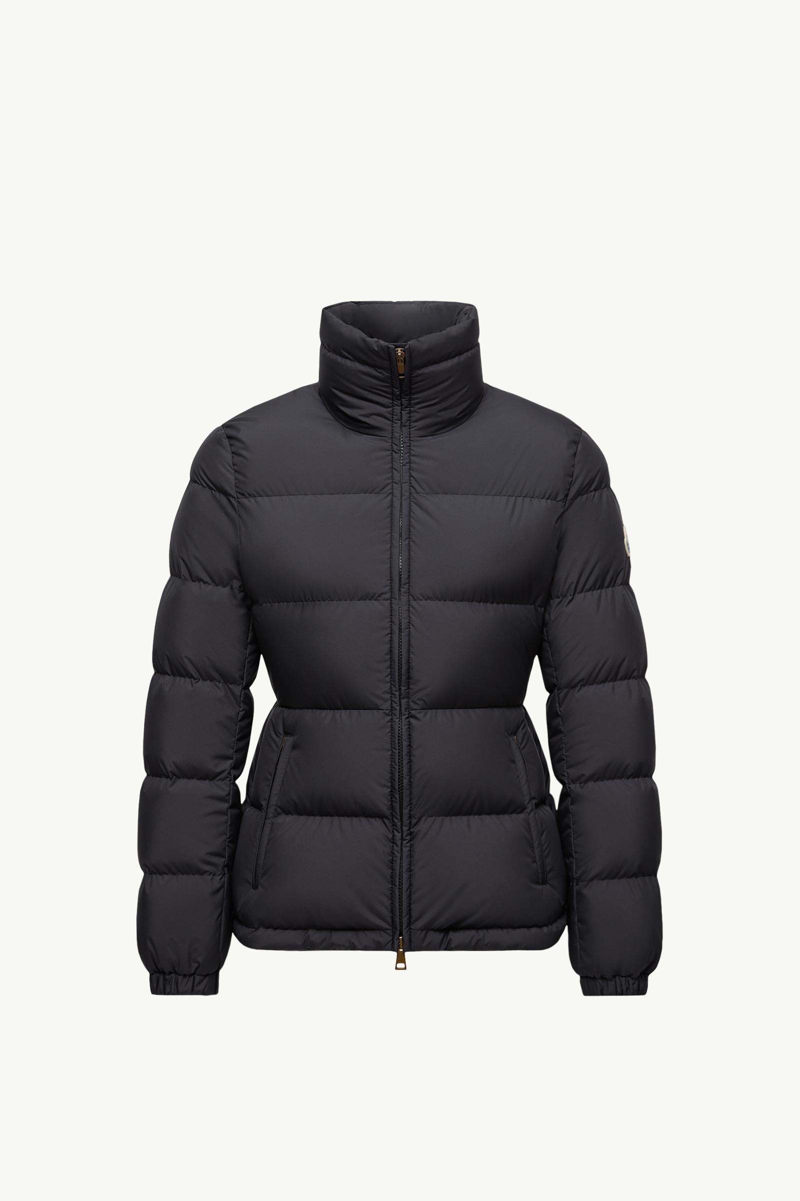 MONCLER 黒 ダウンジャケット ウエストリボン付き Black Dourbe Short Down Jacket - Short Down Jackets for