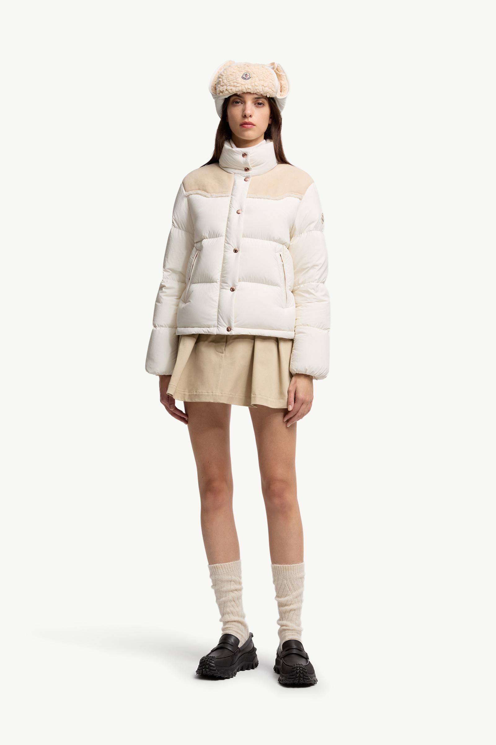 Angelys Suede-Trimmed Short Down Jacket
