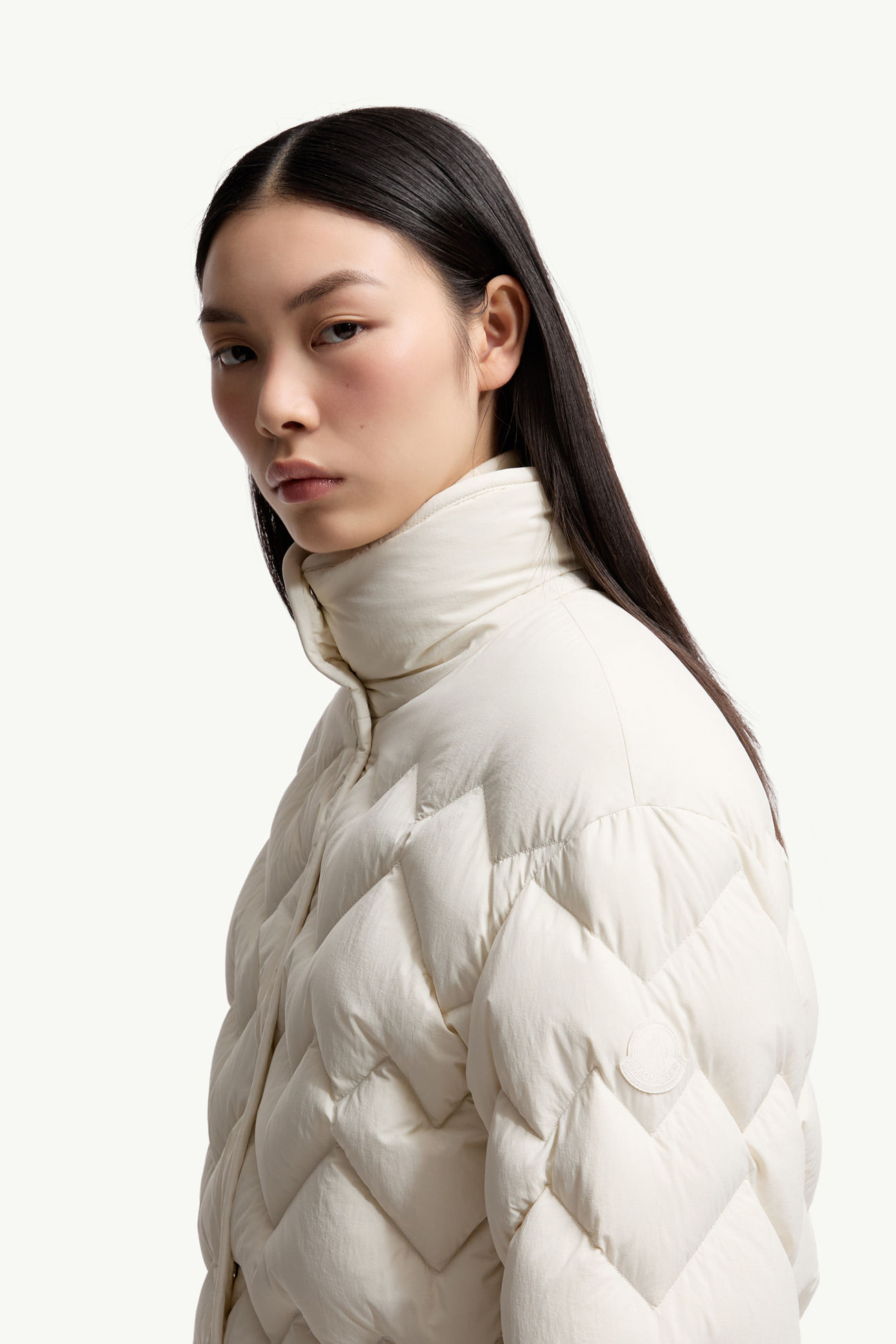 Senevee Heart-Quilted Short Down Jacket Women White Moncler 1