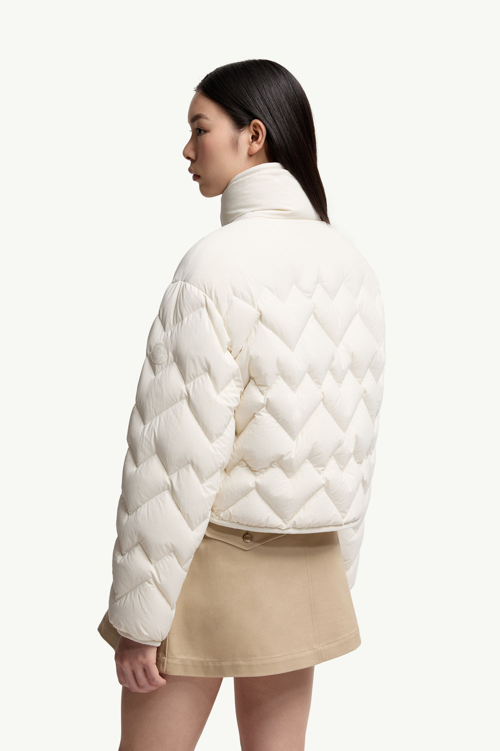 Senevee Heart-Quilted Short Down Jacket Women White Moncler 4